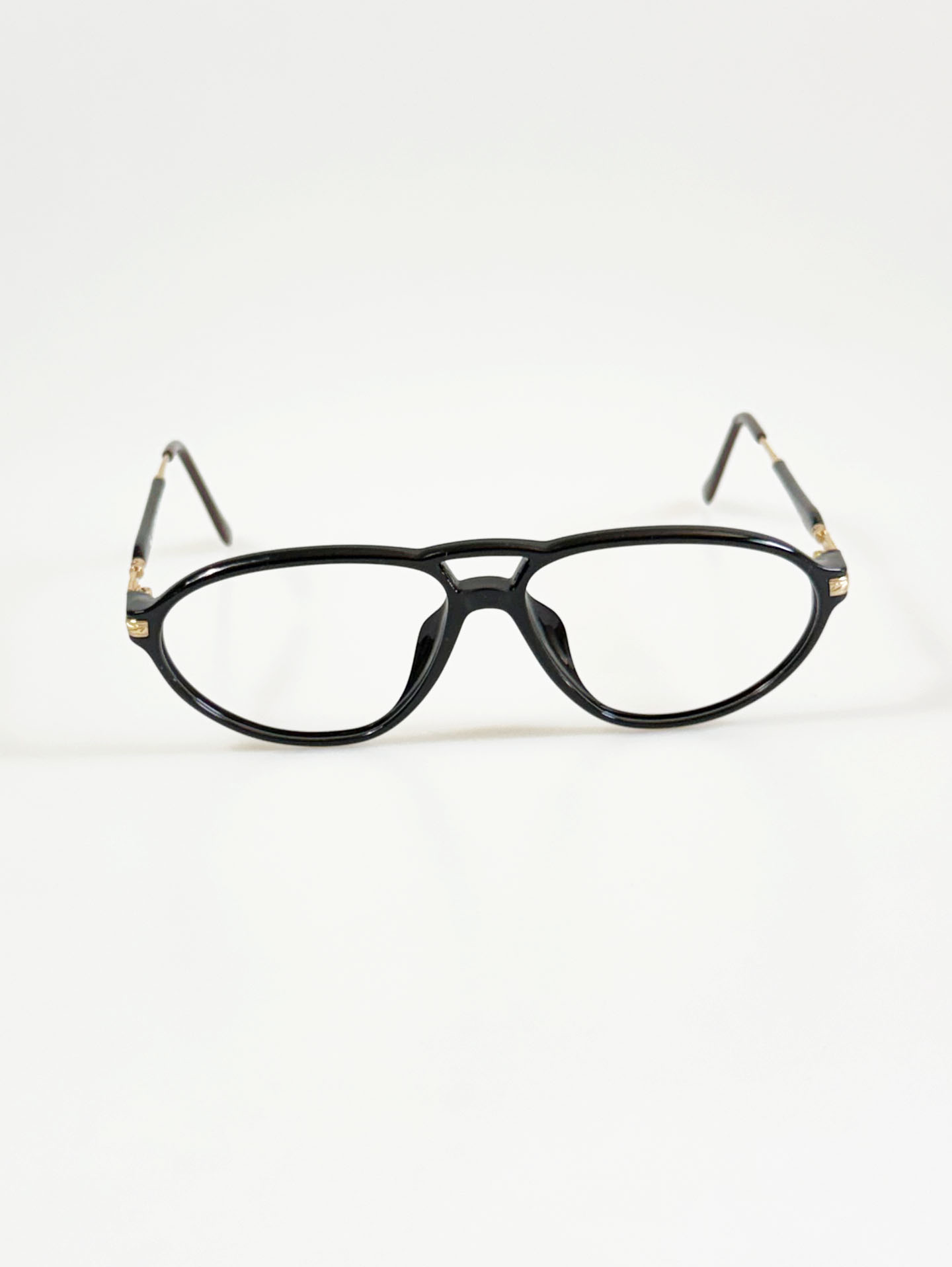 90's ALBATROSS Black Boeing Combination Horn-Rim Frame Glasses