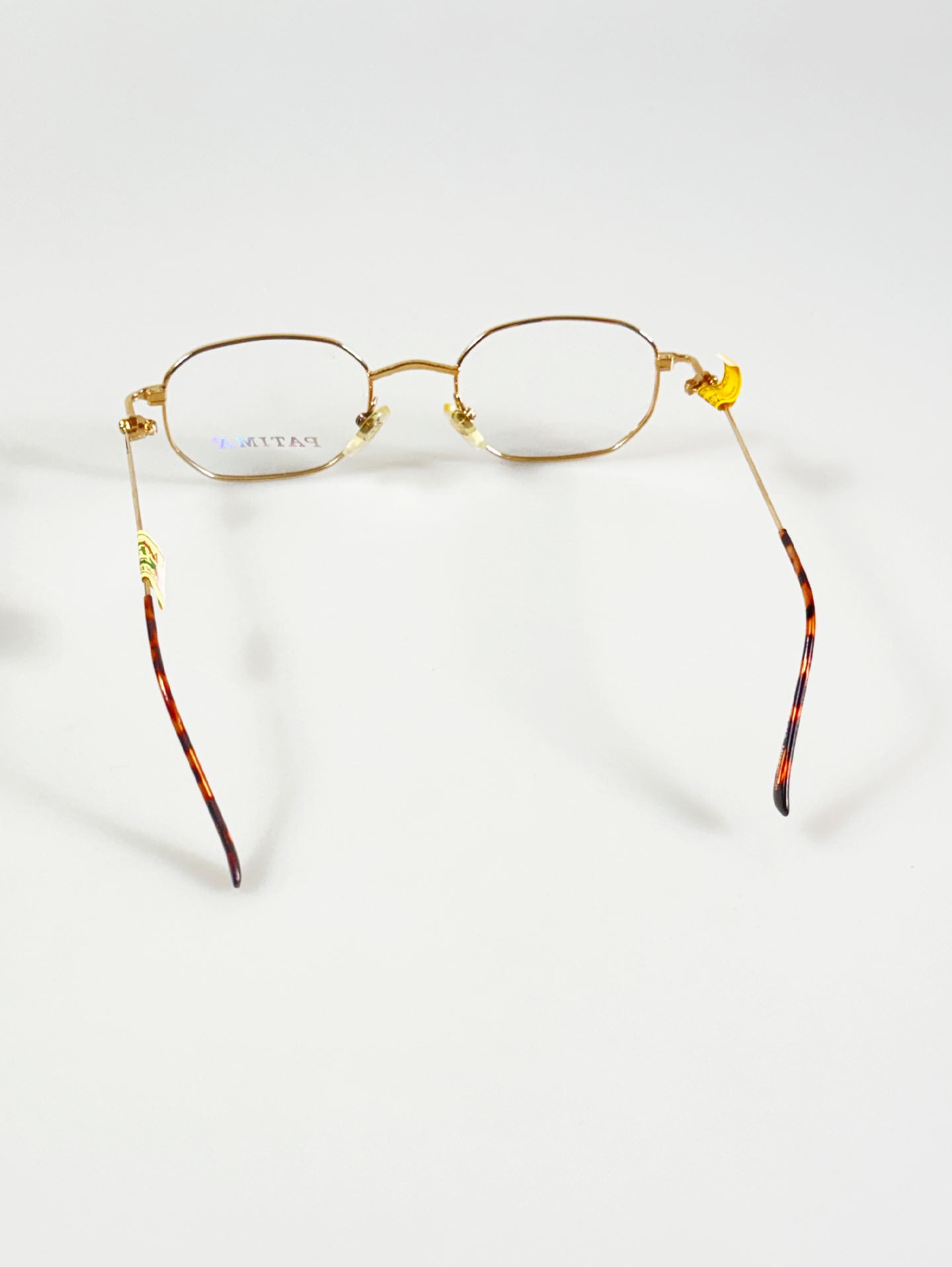 PATIMA Gold Slim Square Metal Frame Glasses