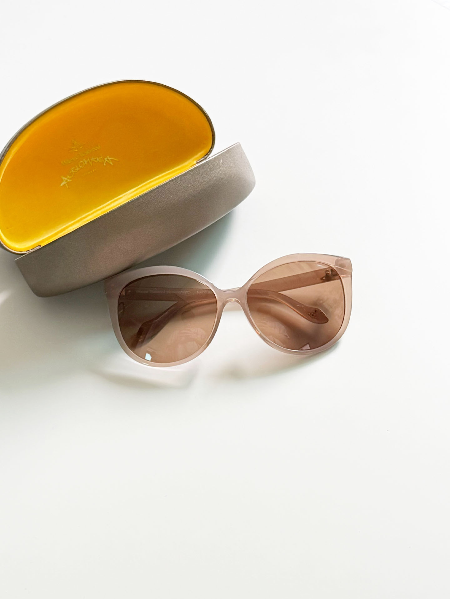 Vivienne Westwood Anglomania Nude Pink Oversized Butterfly Frame Sunglasses