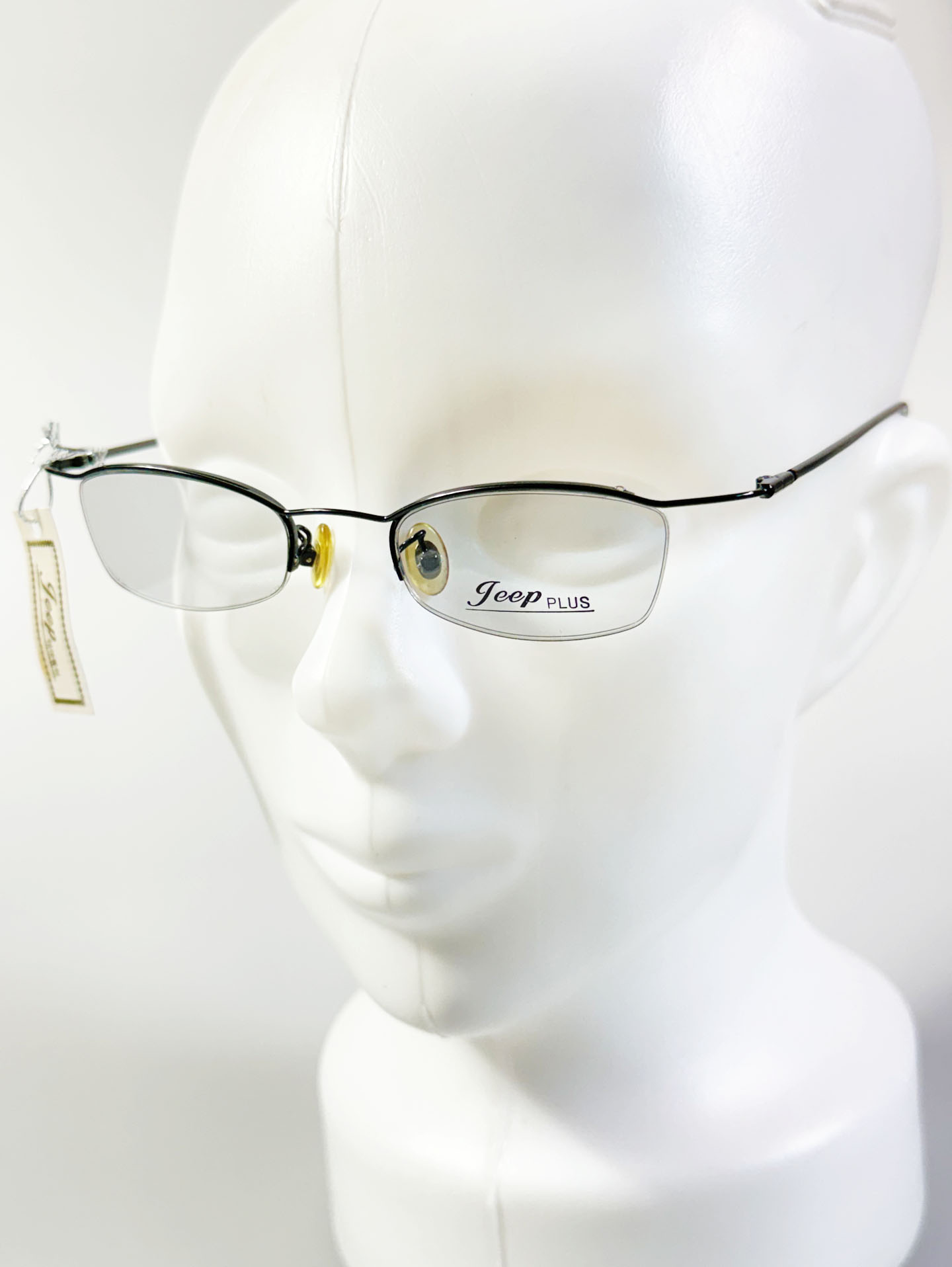 JEEP Black Half-Rim Square Metal Frame Glasses