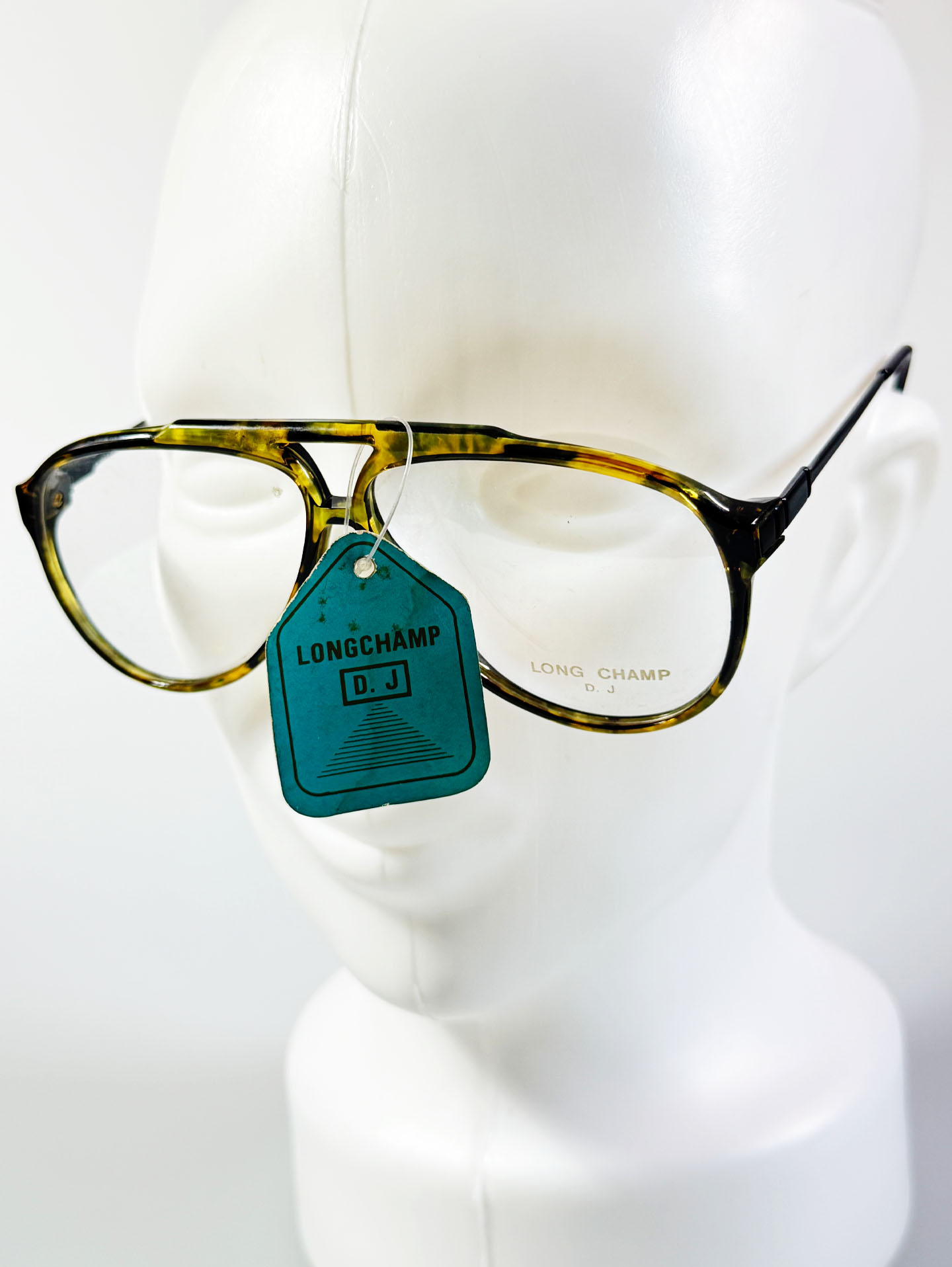 90's LONG CHAMP Marble Boeing Square Frame Glasses