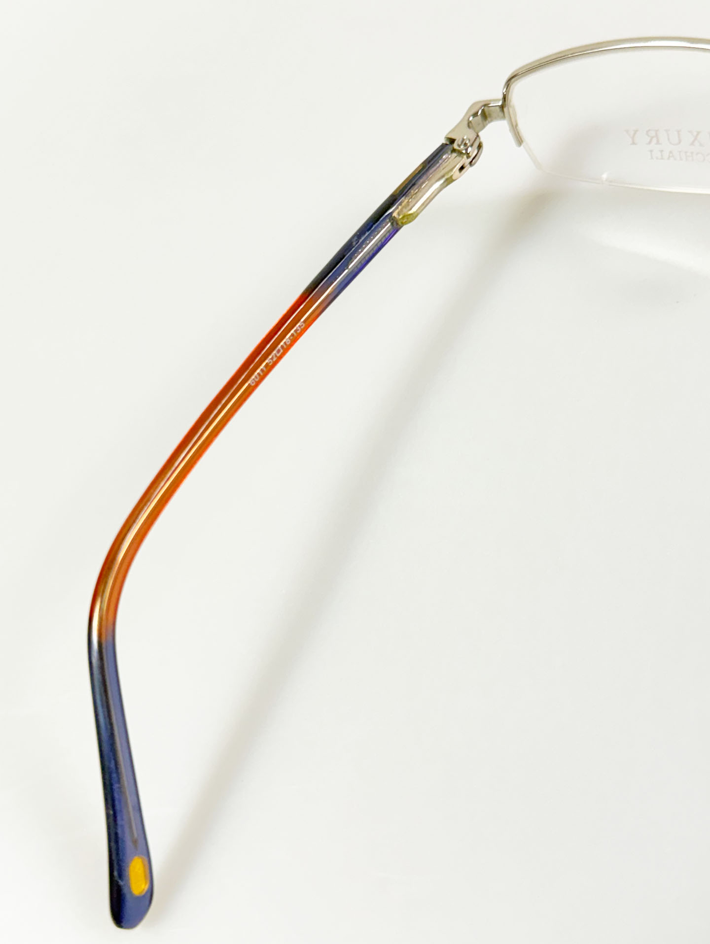 LUXURY Eyewear Silver Half-Rim Metal Glasses