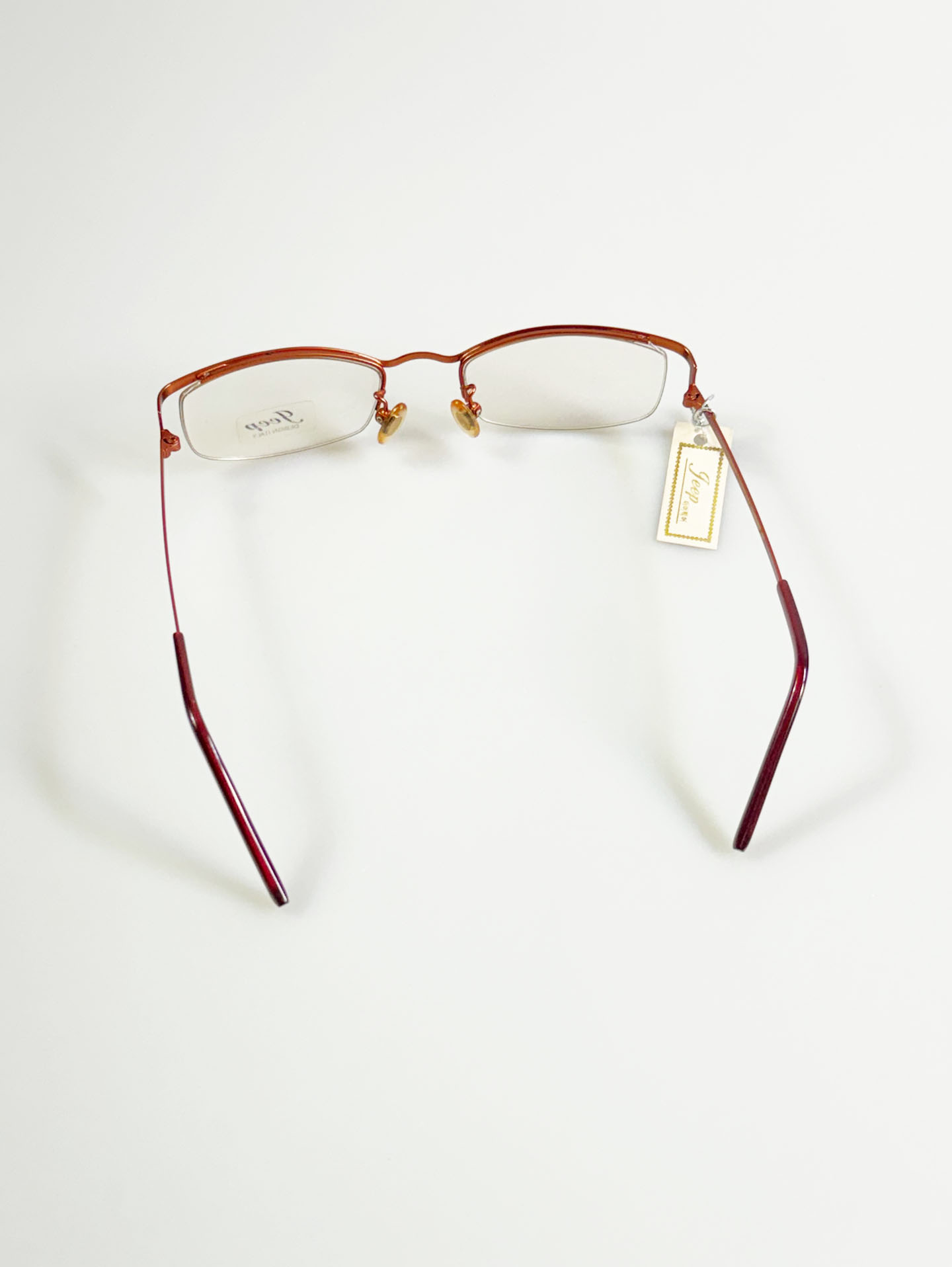 JEEP Orange Half-Rim Square Metal Glasses