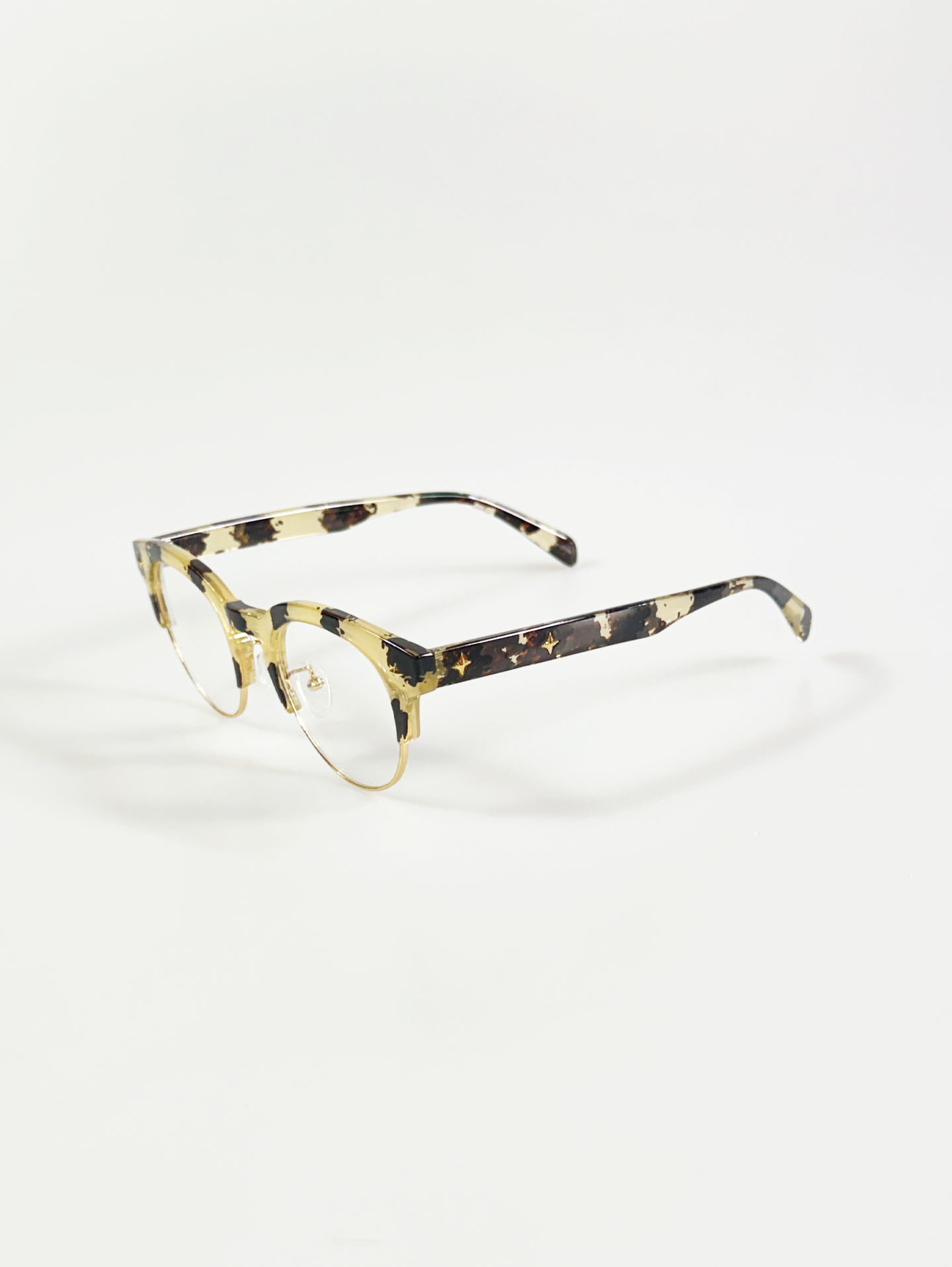 Marble Havana Browline Round Combi Glasses