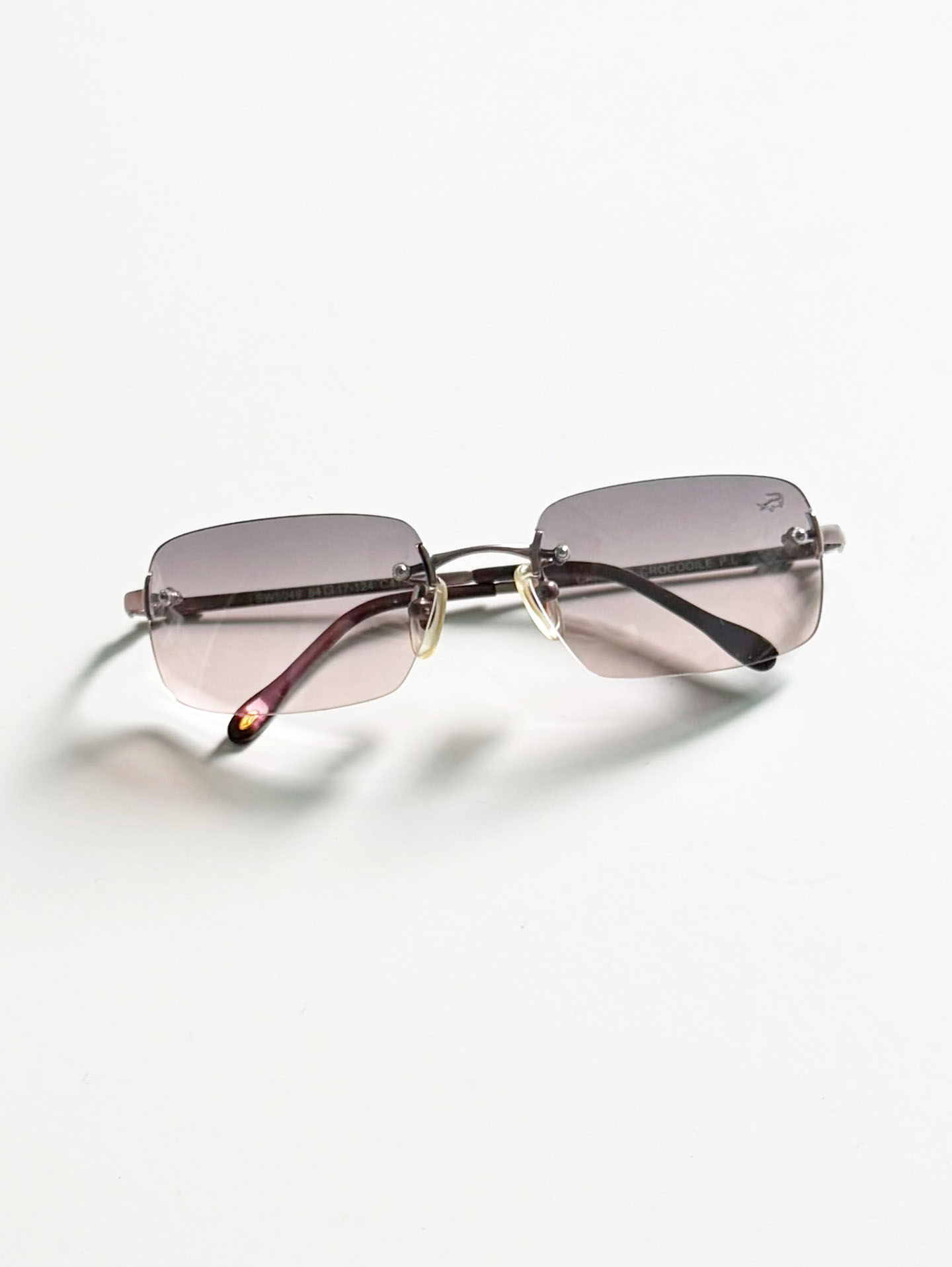 90's CARTELO Rimless Square Metal Tint Sunglasses