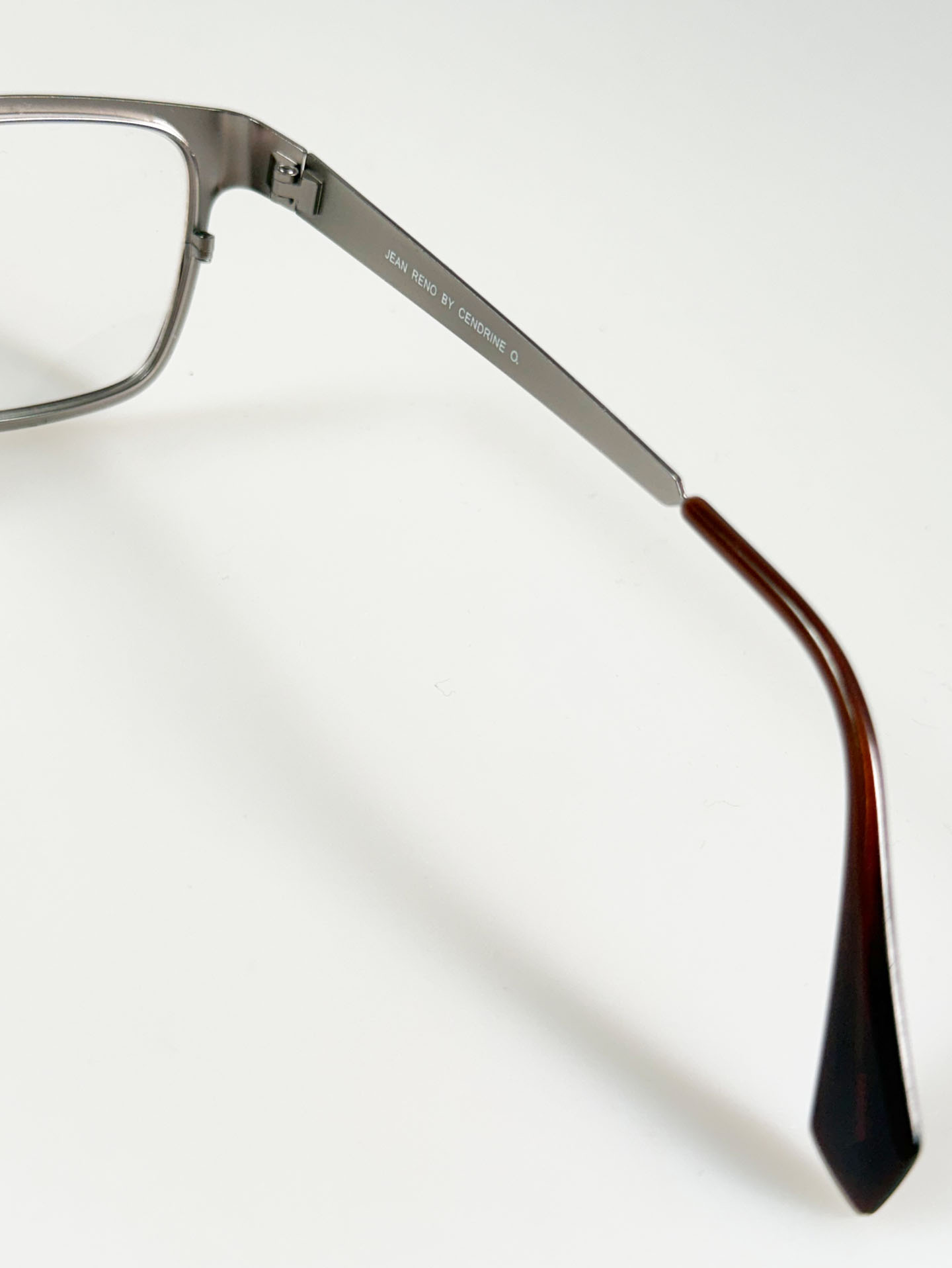 JEAN RENO Silver Tone Square Metal Glasses