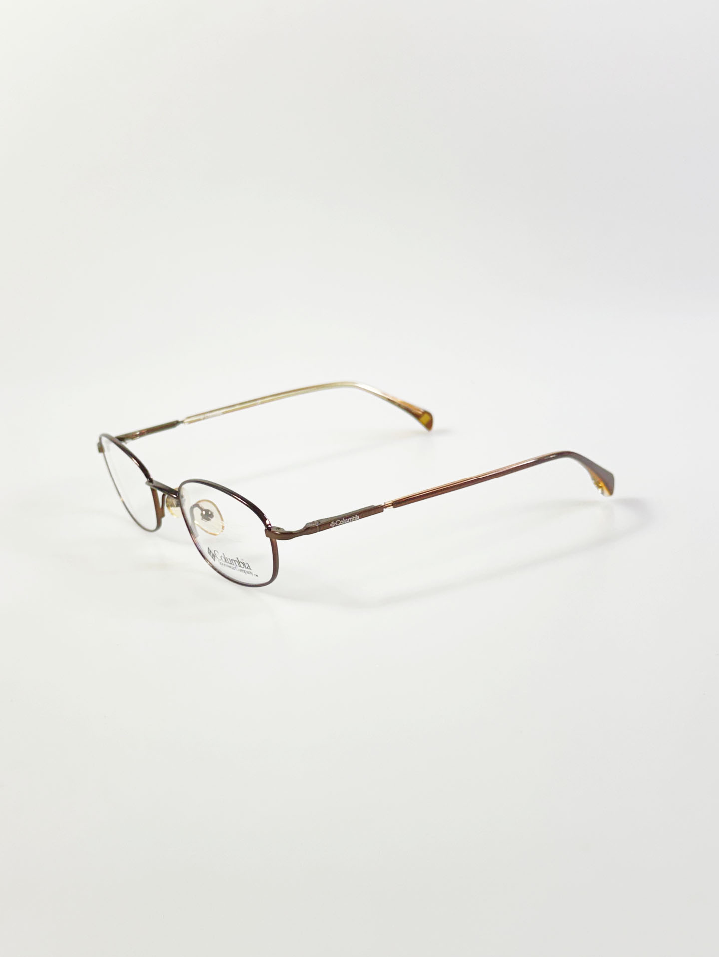 Columbia Brown Slim Oval Metal Glasses