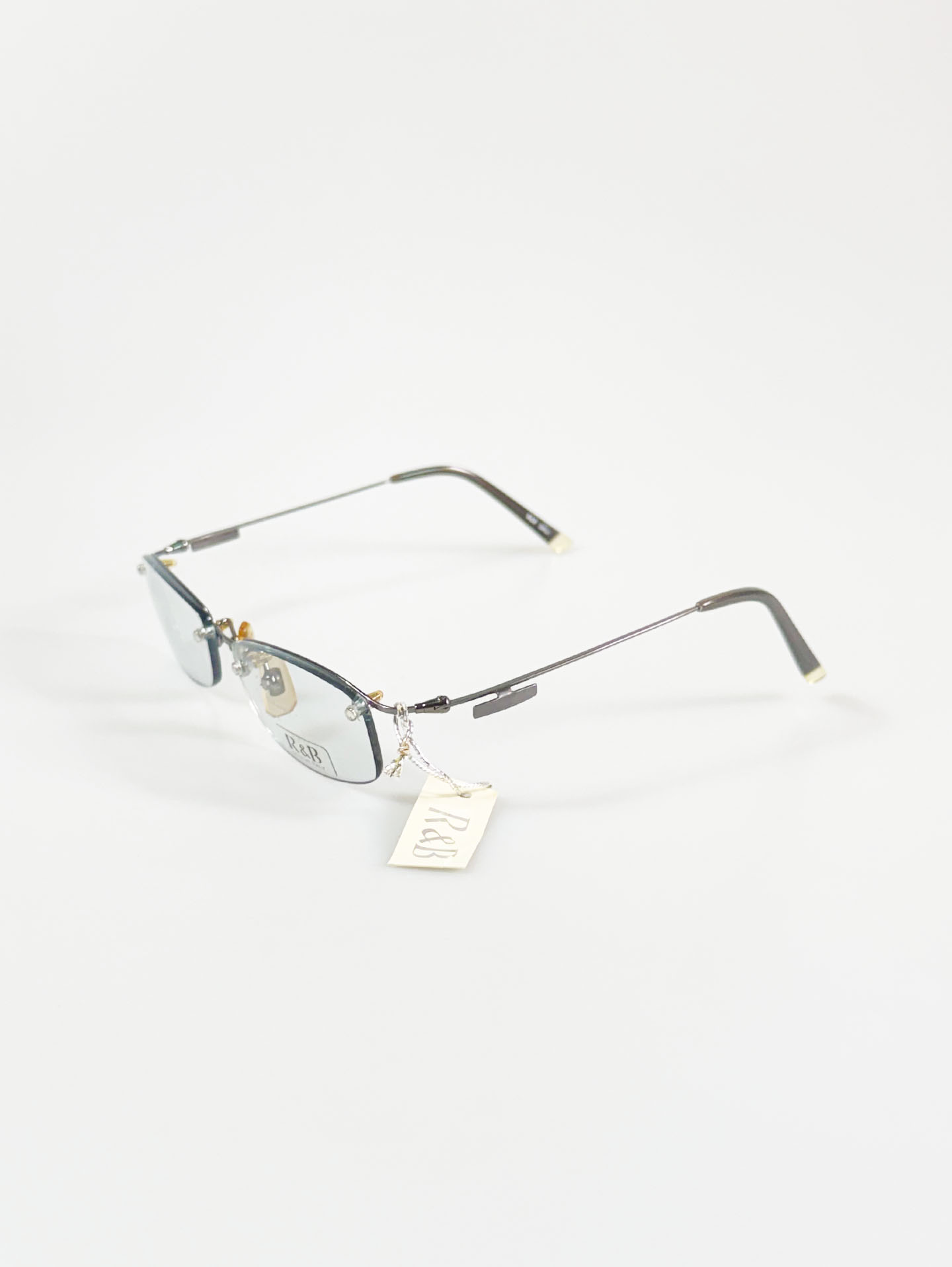 R&B Eyewear Rimless Square Metal Frame Glasses