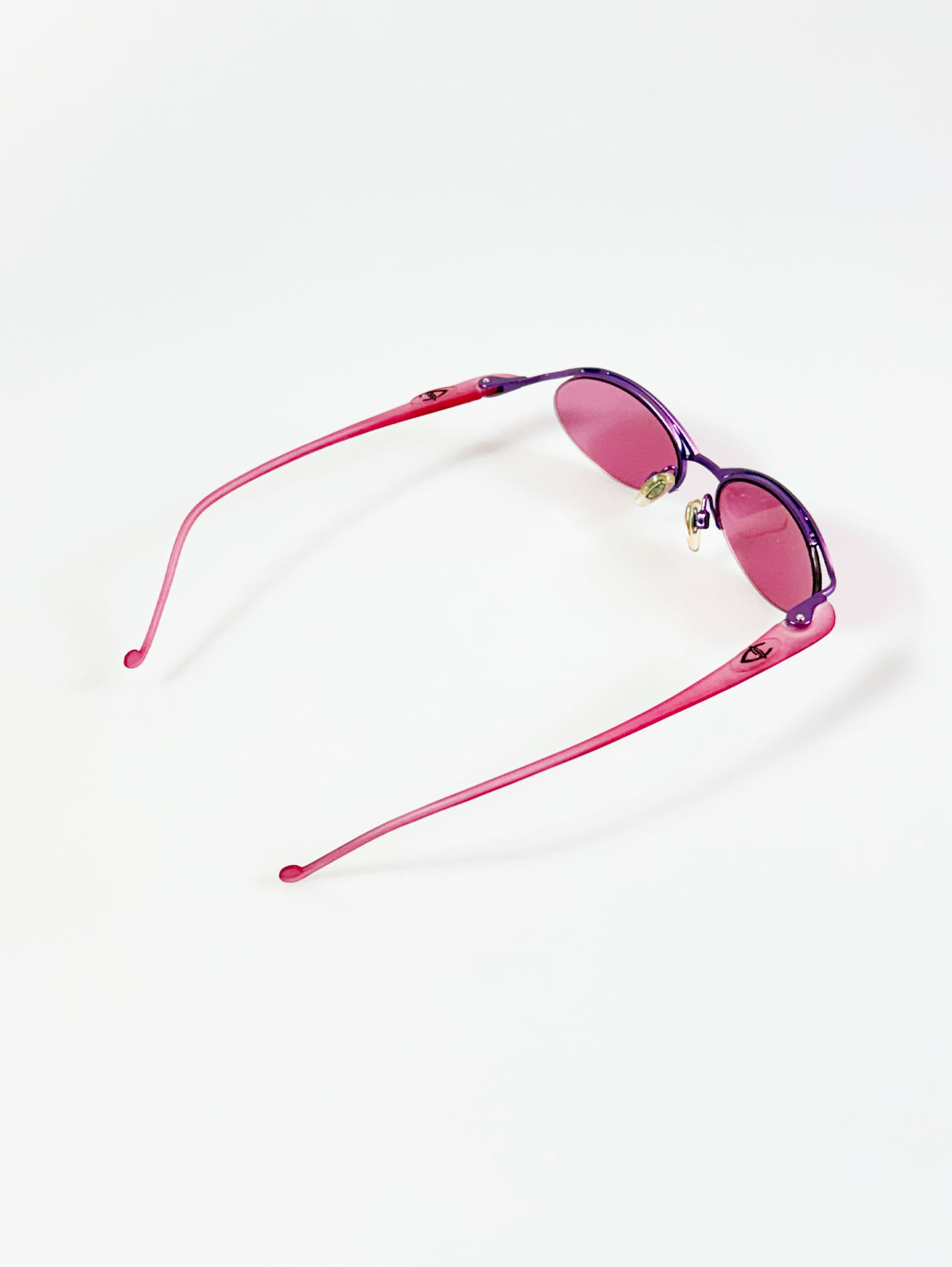 90’s COOL EYES Half-Rim Oval Metal Tinted Sunglasses