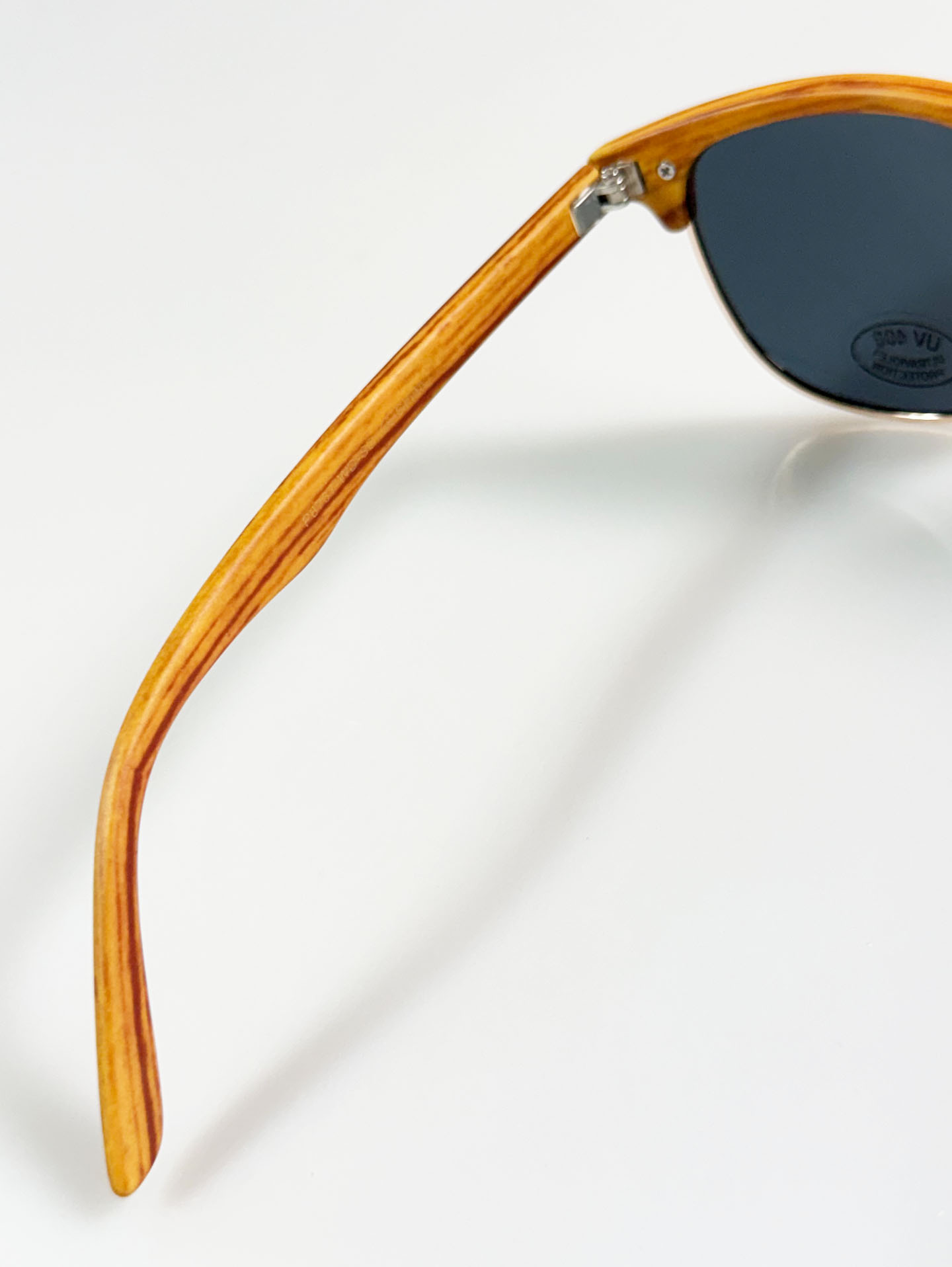 Woodgrain Clubmaster Half-Rim Sunglasses