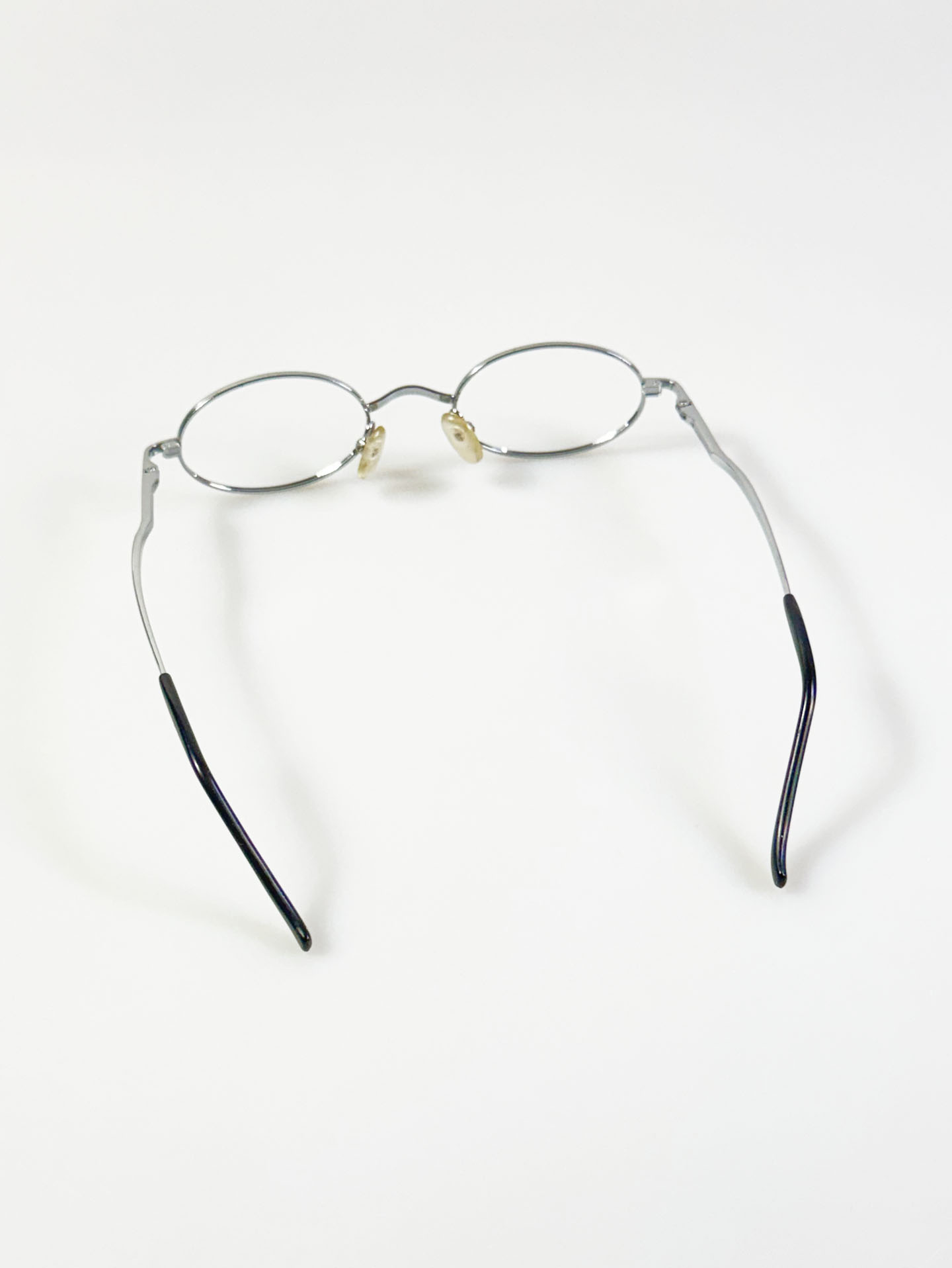 Silver Slim Oval Metal Frame Glasses