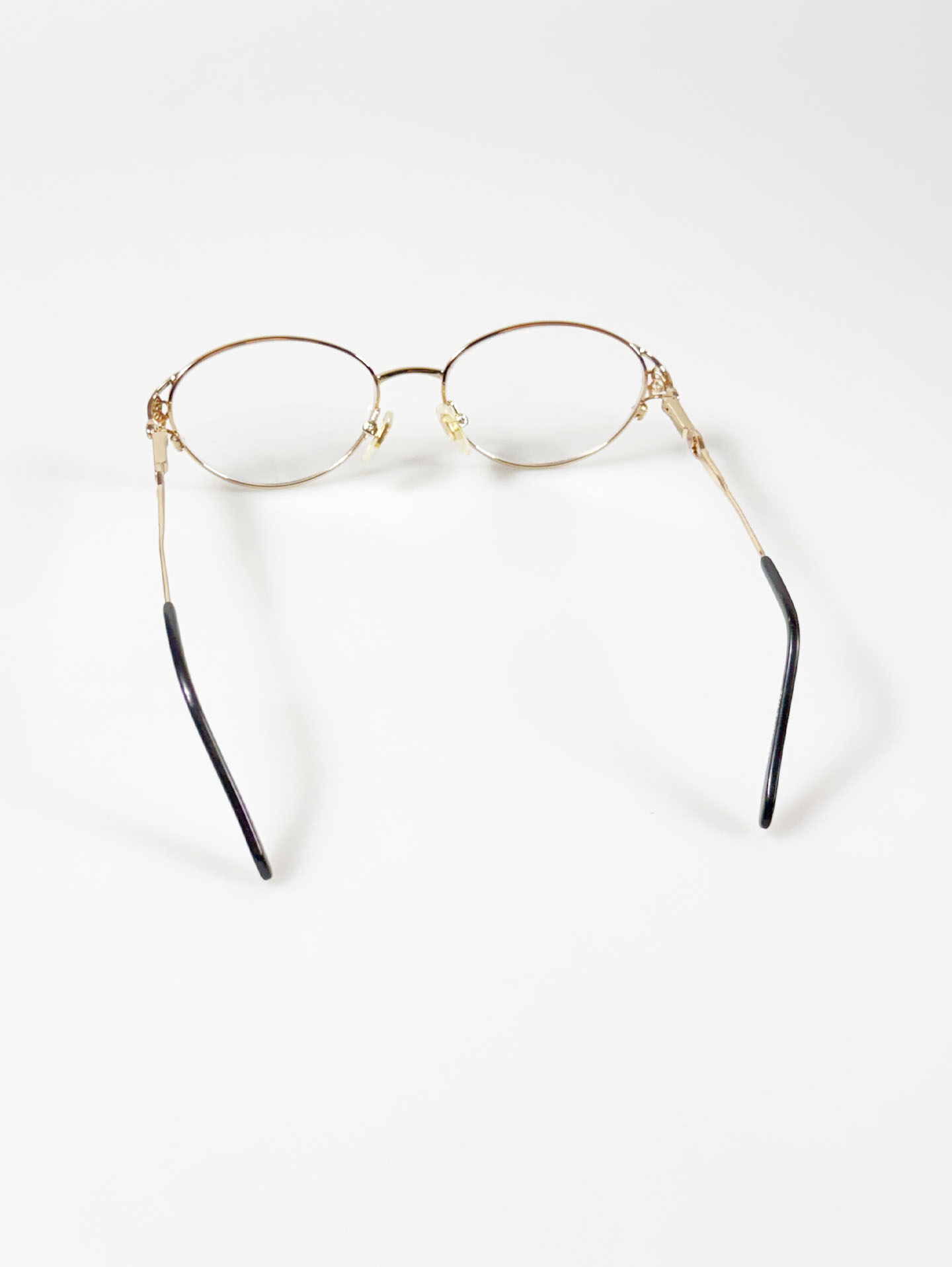 Gold Metal Slim Oval Frame Glasses
