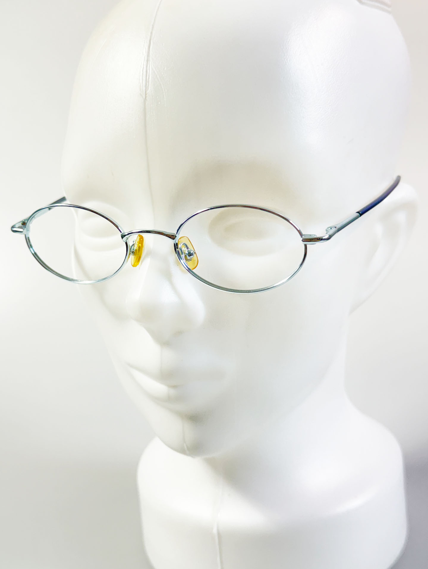 UNIX Slim Oval Full-Rim Light Blue Metal Frame Glasses