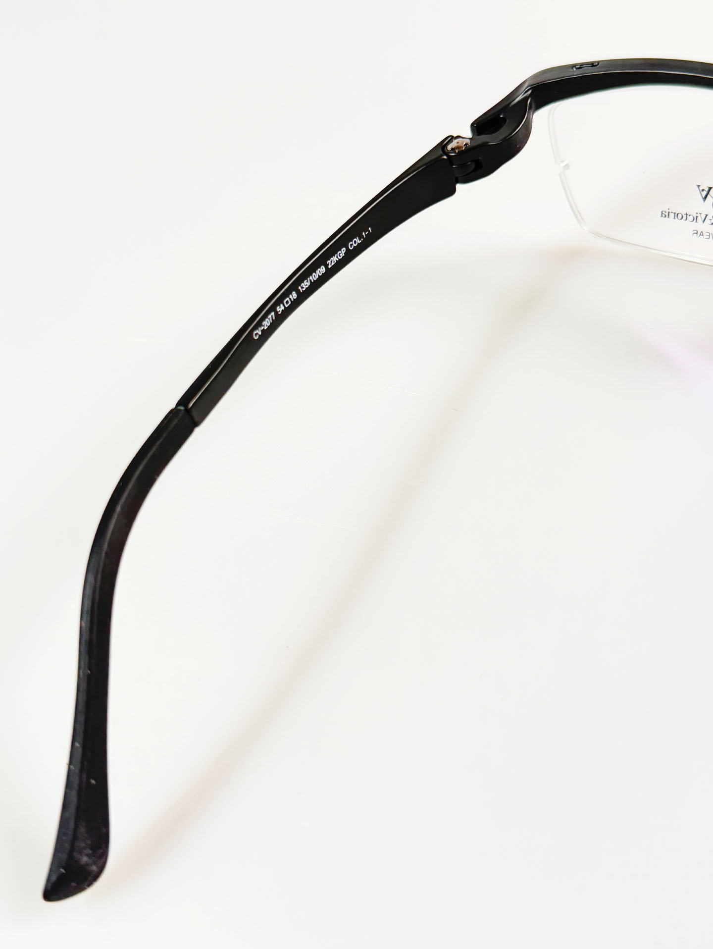 CARLSSON & VICTORIA Black Square Half-Rim Glasses