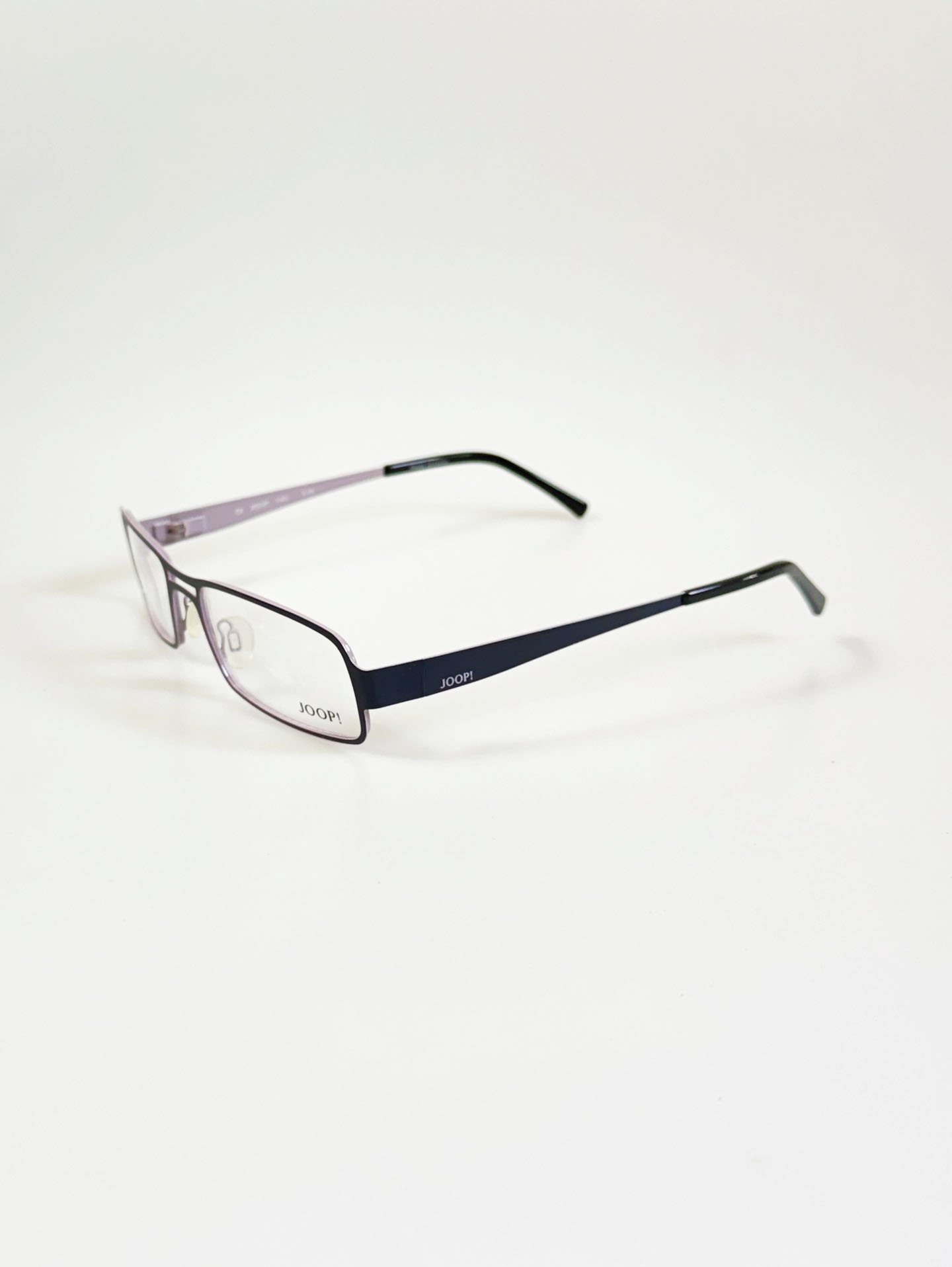 JOOP! Two-Tone Double Bridge Slim Square Metal Frame Glasses