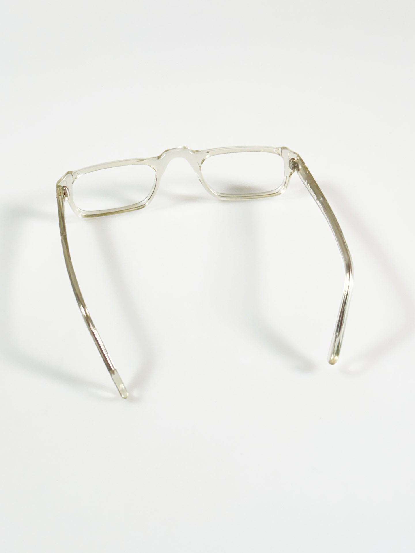 90's ELITE Clear Square Horn-Rim Glasses