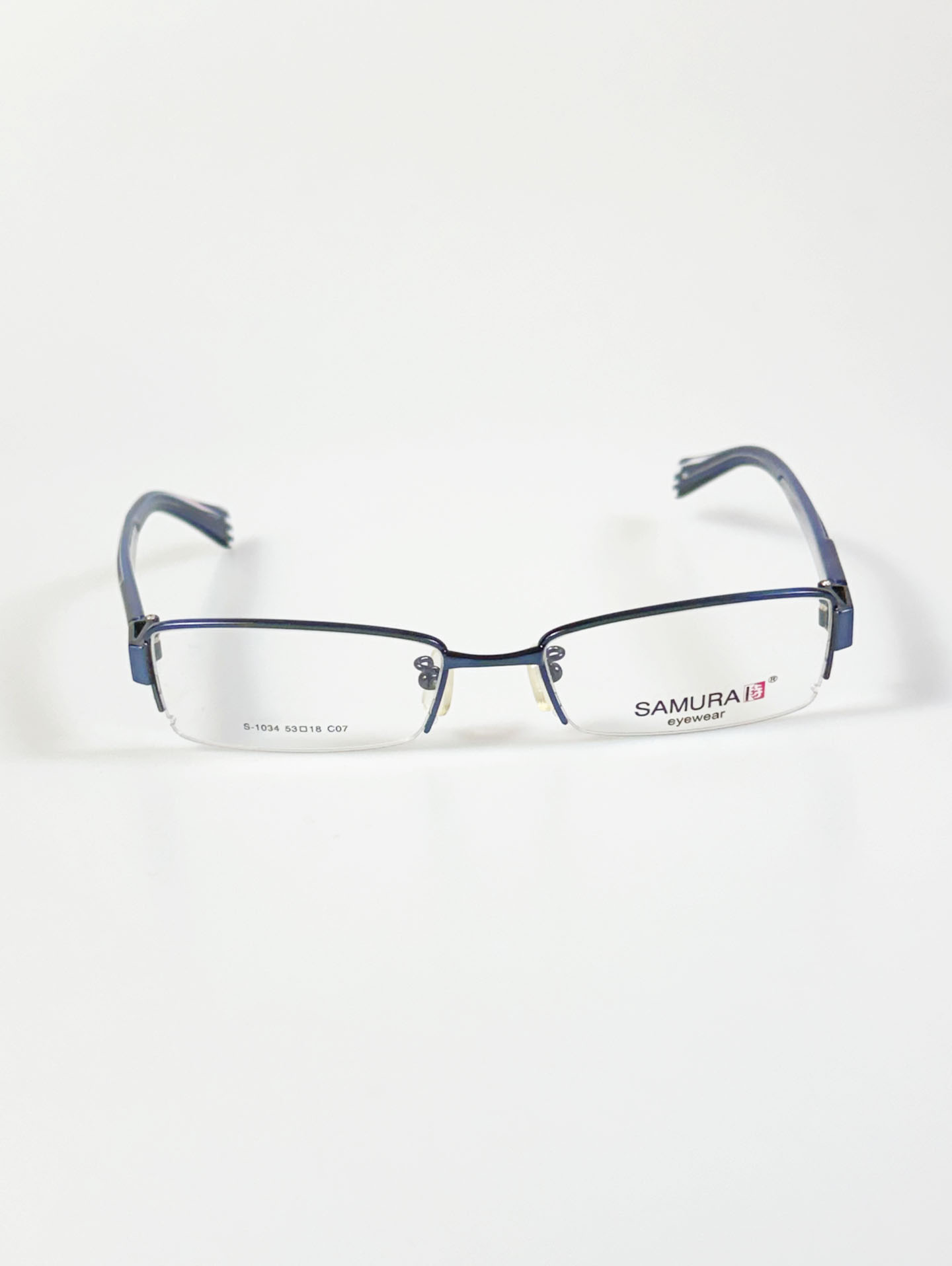 SAMURAI Eyewear Semi-Rimless Square Metal Frame Glasses