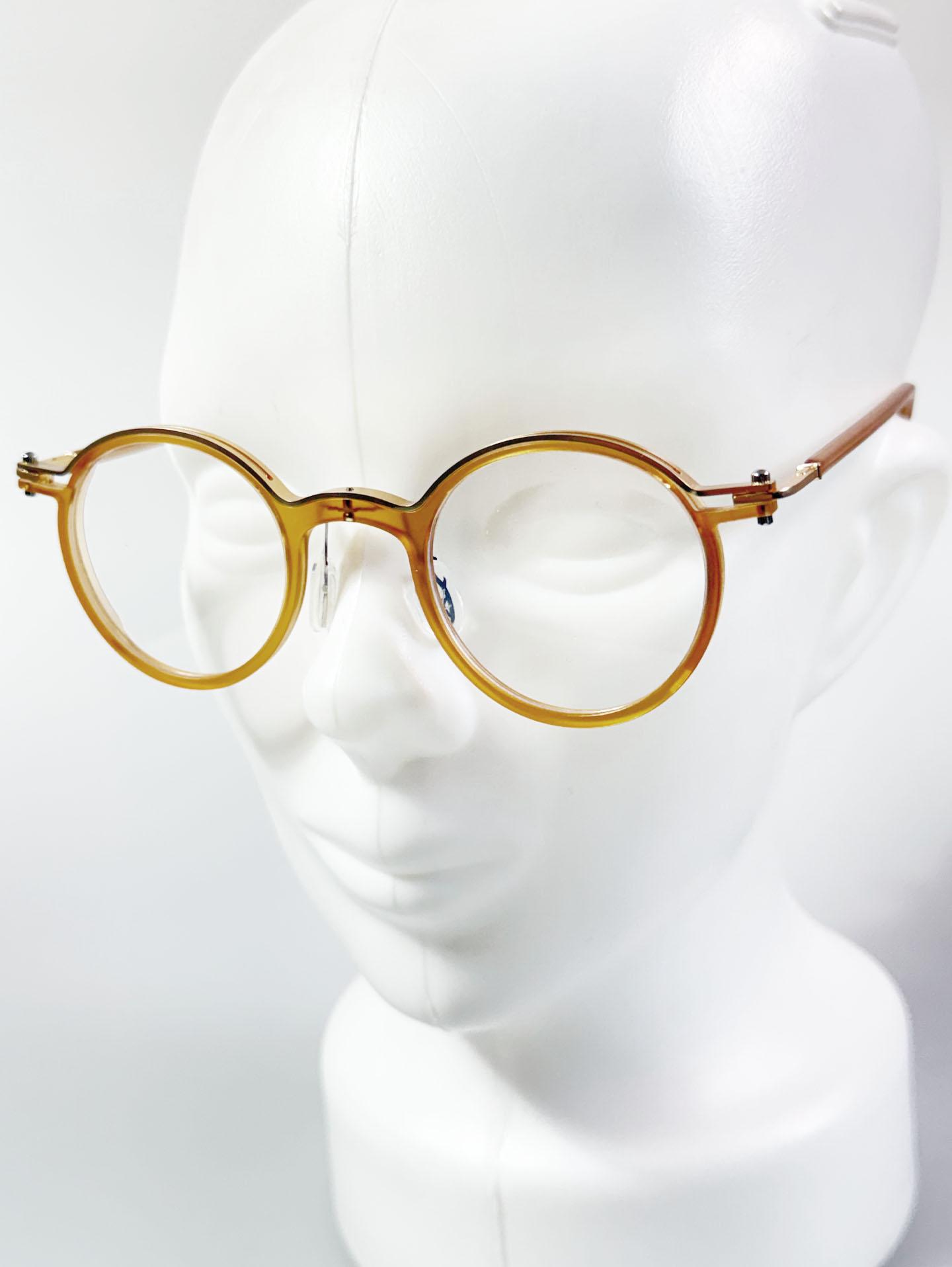 Classic Round Brown Combo Frame Glasses