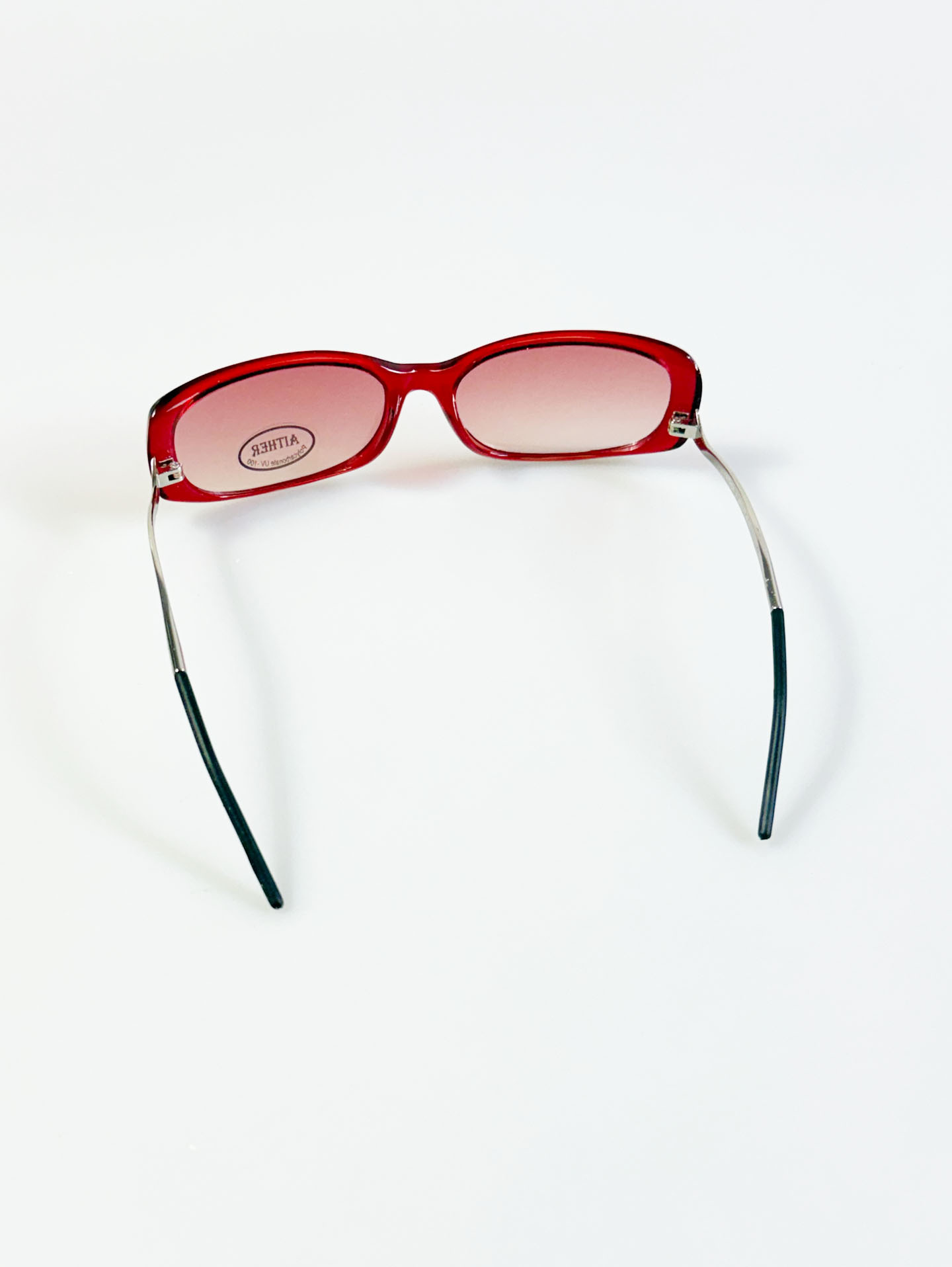 CAPRIO Bold Red Acetate Square Tint Sunglasses