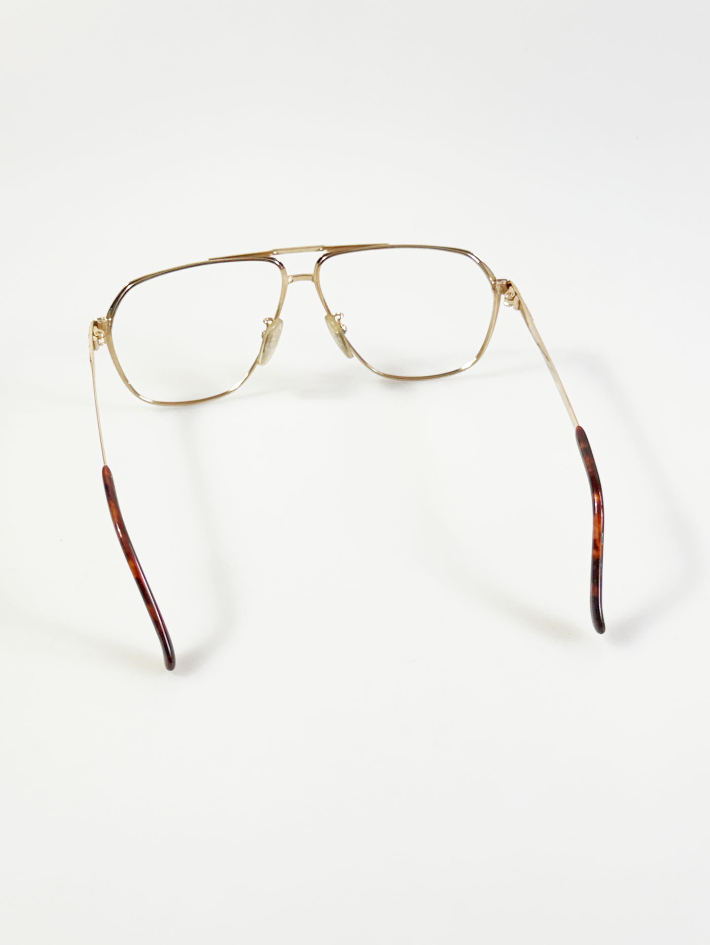 90's TECHNOS Gold Titanium Square Boeing Metal Glasses