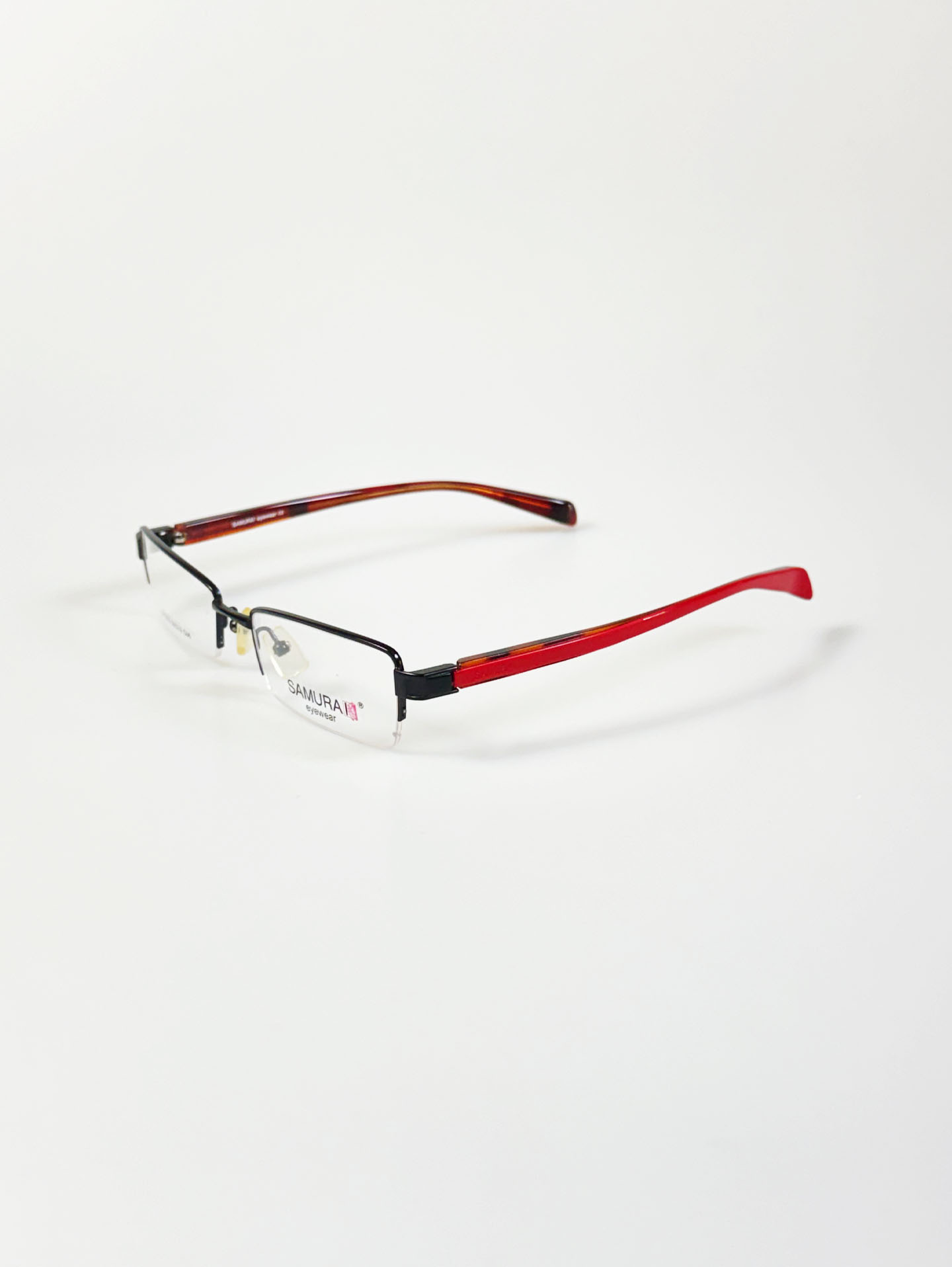 SAMURAI Eyewear Semi-Rimless Square Metal Frame Glasses