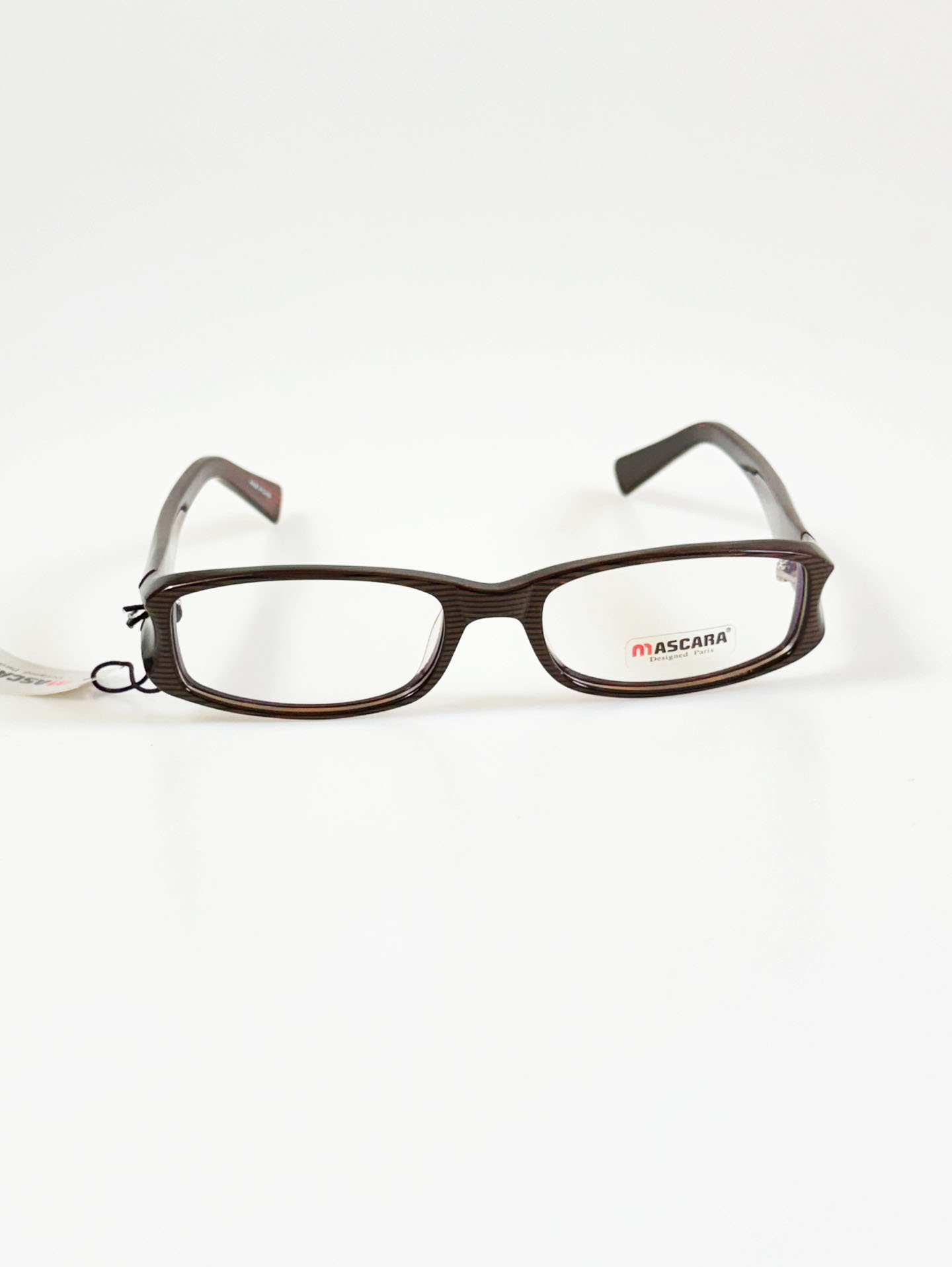 MASCARA Brown Stripe Square Horn-Rim Frame Glasses