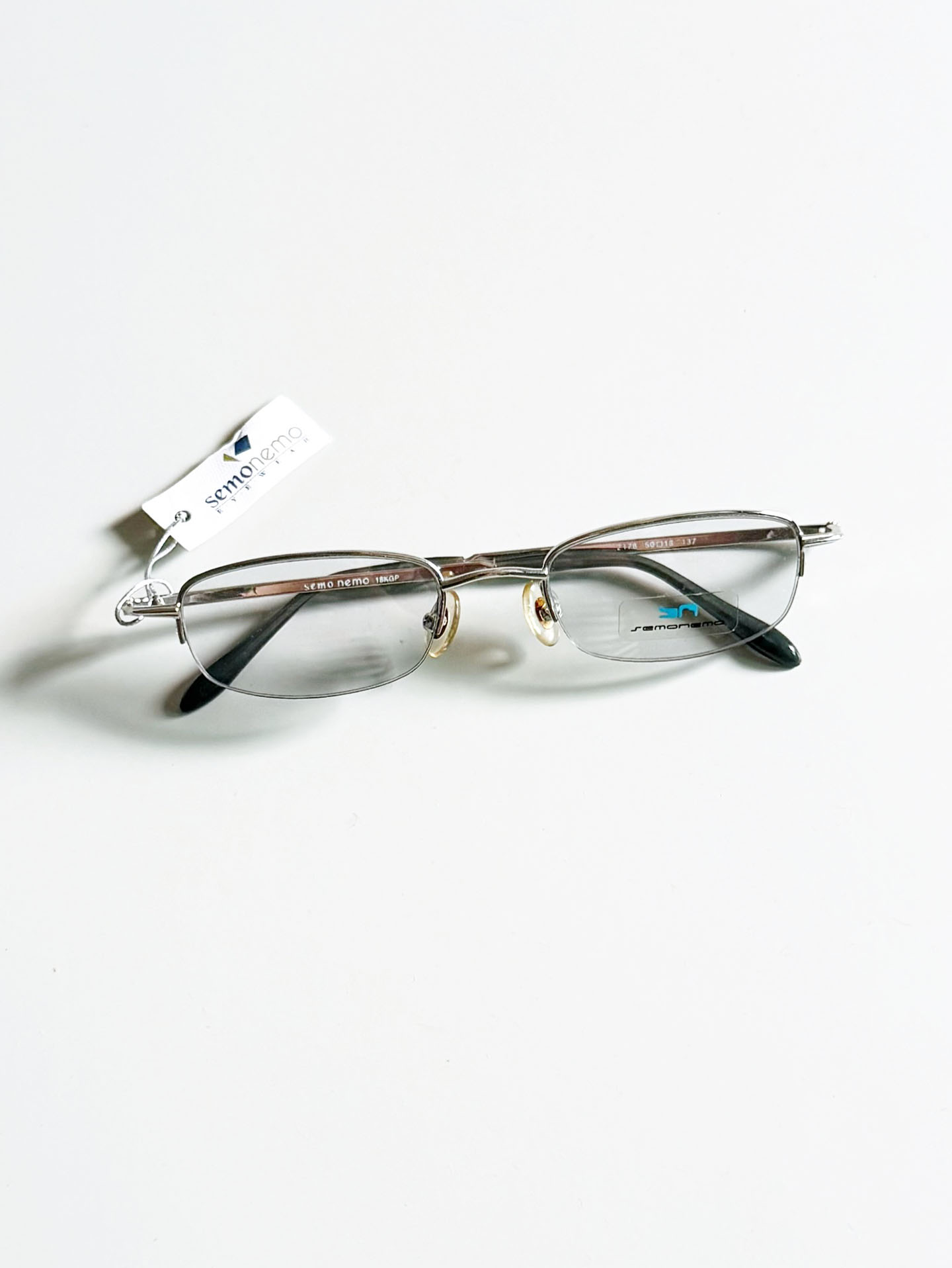 Semoremo Silver Semi-Rimless Square Metal Frame Glasses