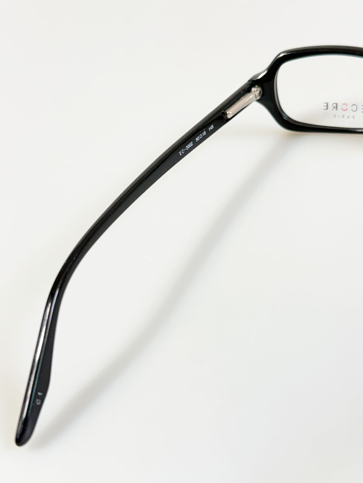 ECORE PARIS Black Slim Square Horn-Rim Glasses