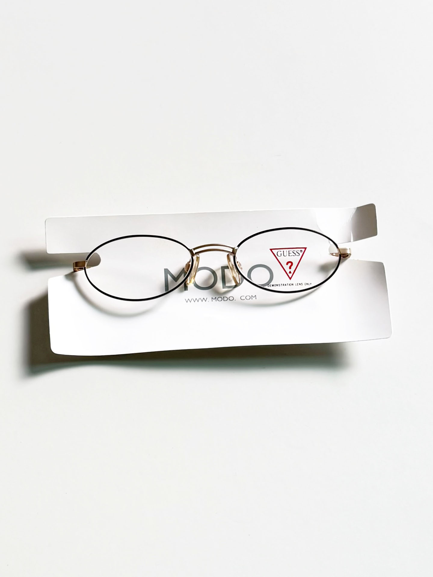 GUESS Matte Gold Slim Oval Metal Glasses