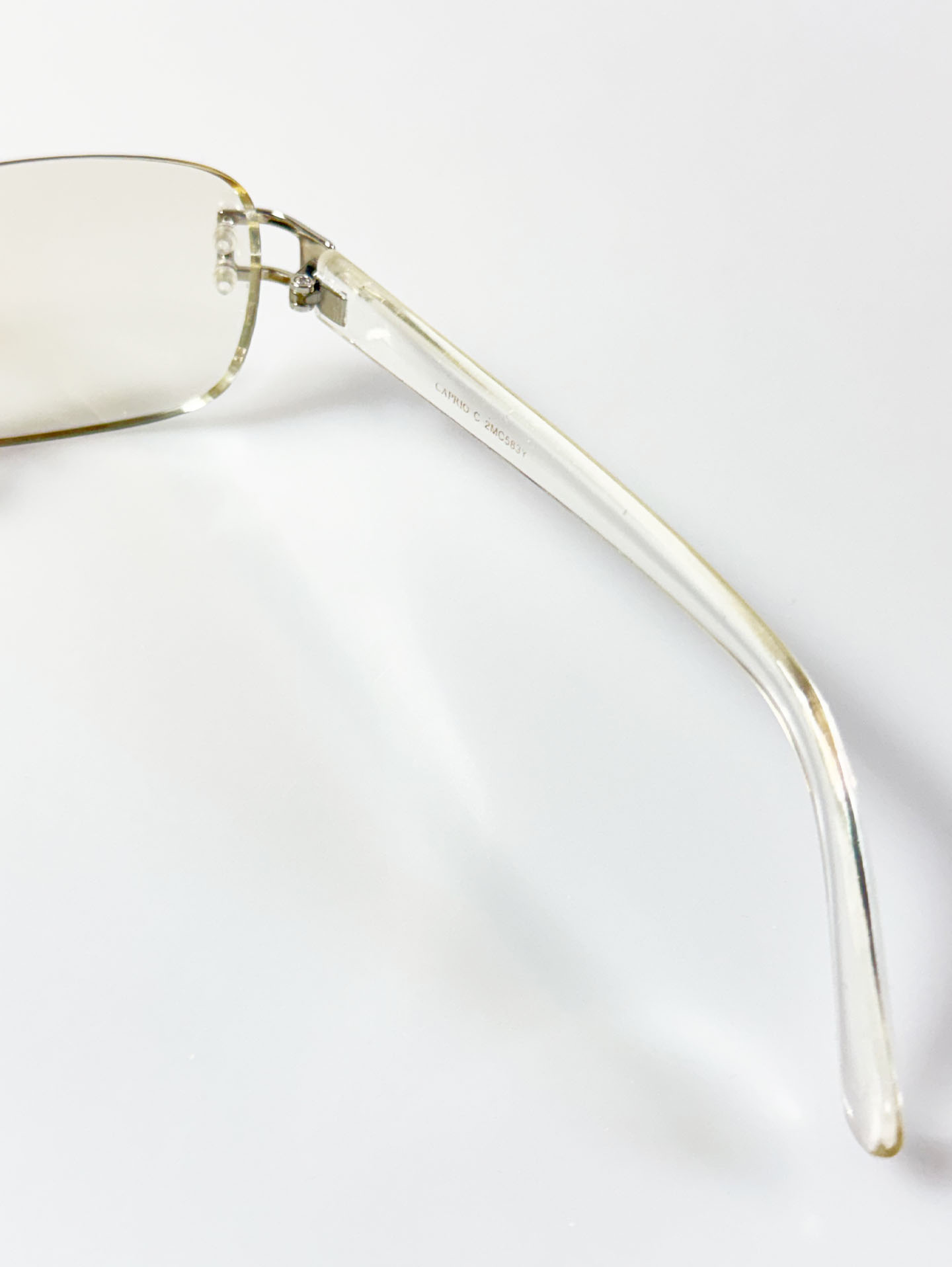 CAPRIO Rimless Square Metal Tinted Sunglasses
