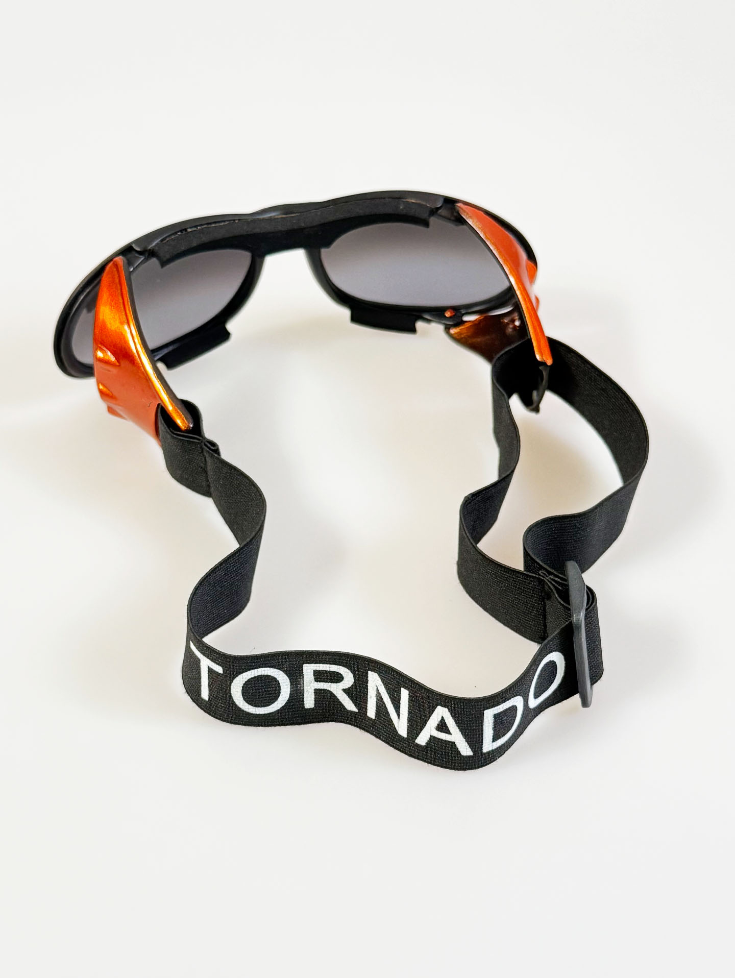 90's TORNADO Black & Orange Goggle Wraparound Sunglasses