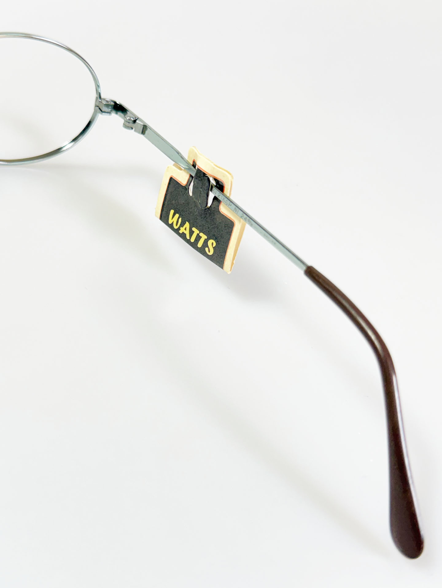 90's WATTS Silver Oval Metal Frame Glasses