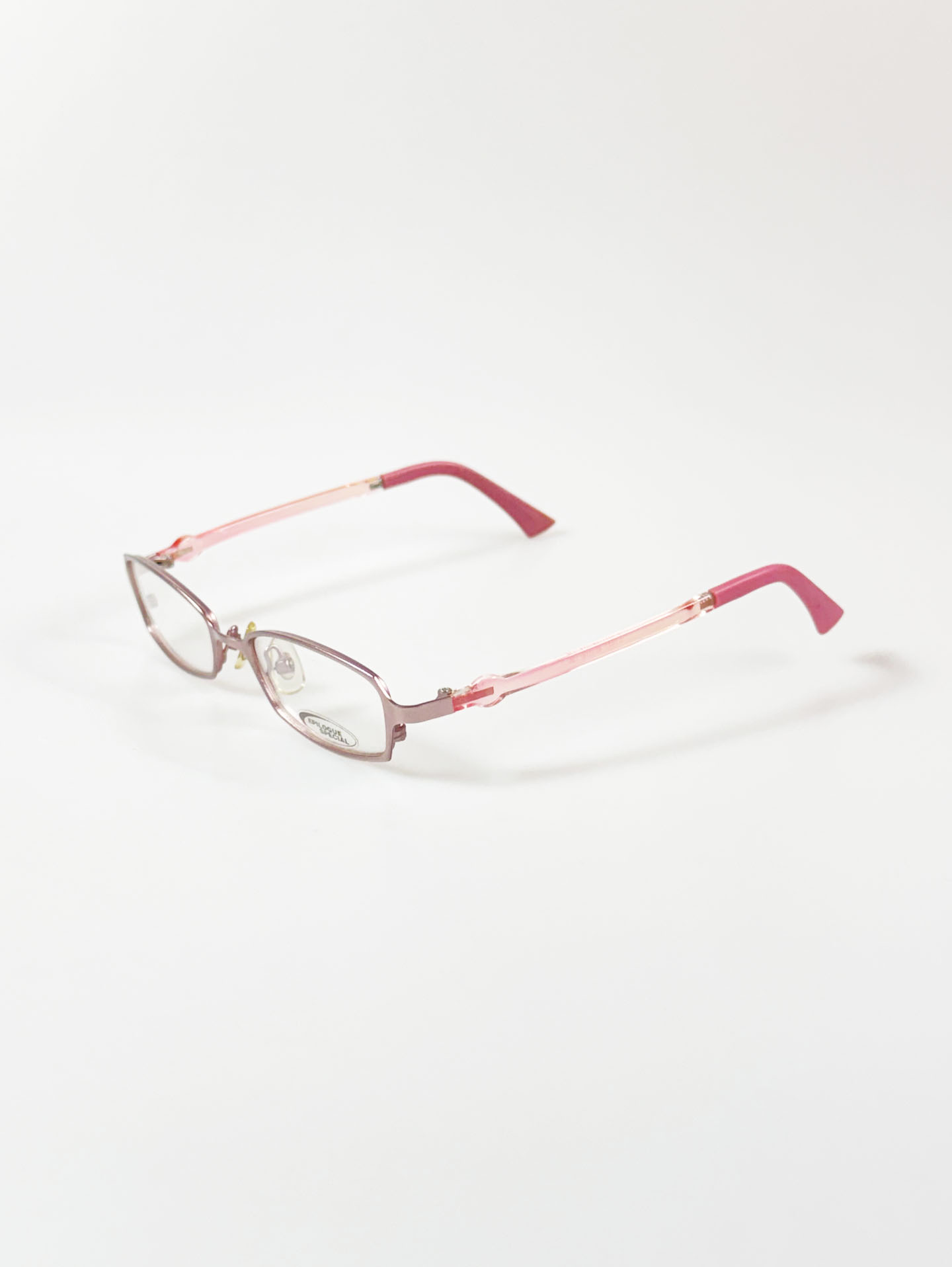 EPILOGUE Slim Square Pink Metal Frame Glasses