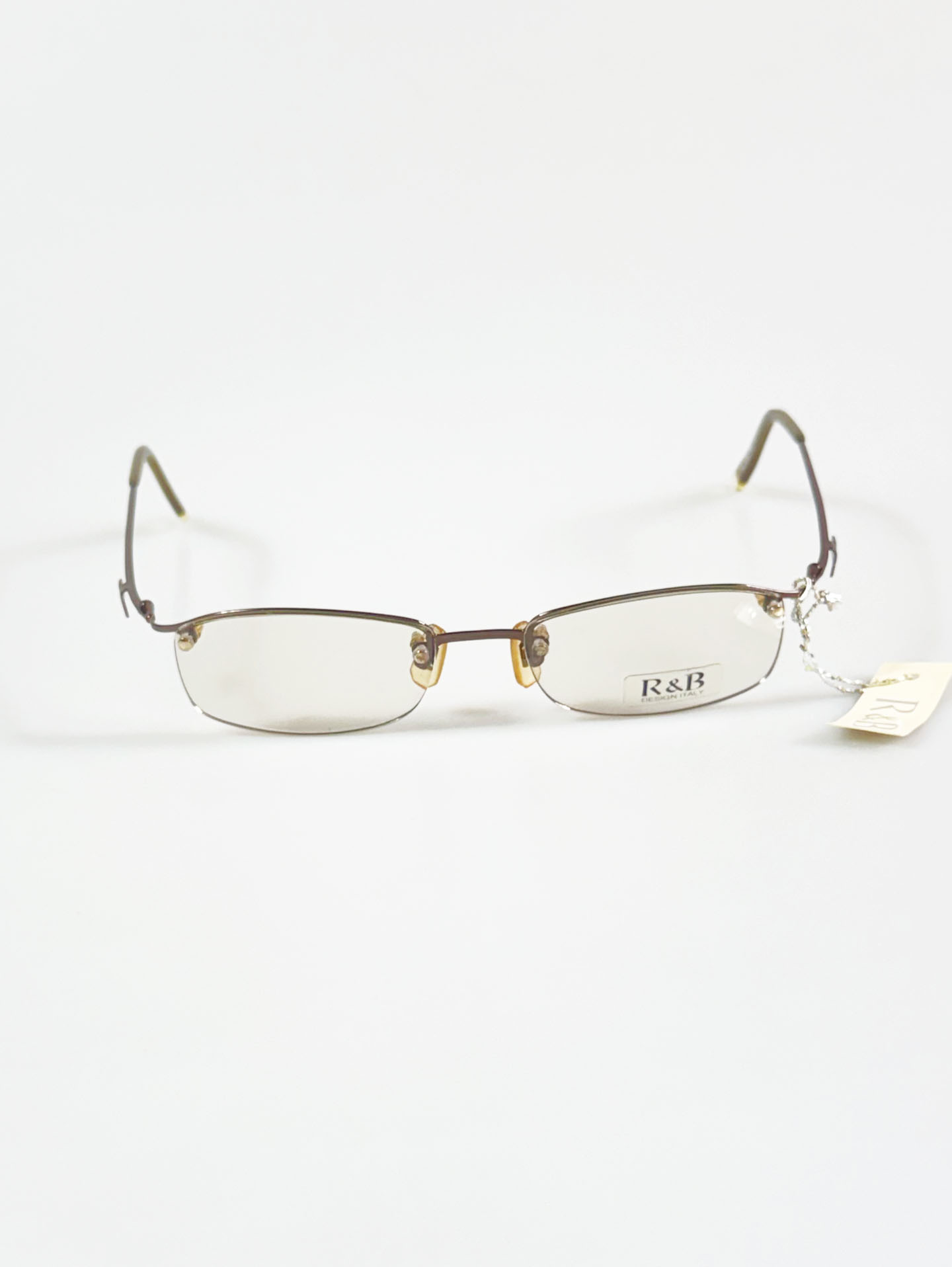 R&B Eyewear Rimless Square Metal Frame Glasses