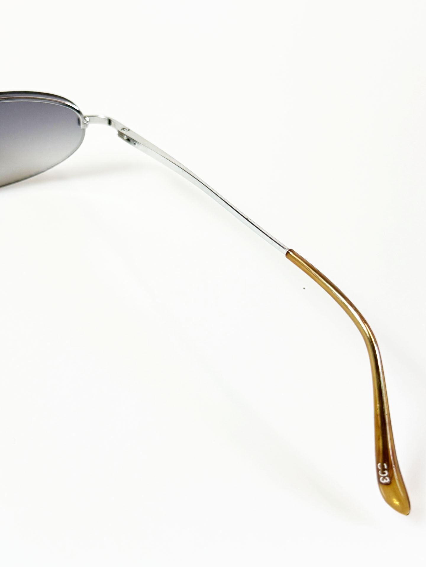 Silver Slim Rimless Square Metal Frame Sunglasses