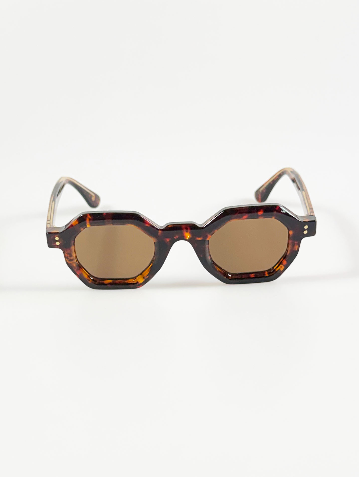 CANAAN Bold Octagon Tortoise Tinted Sunglasses