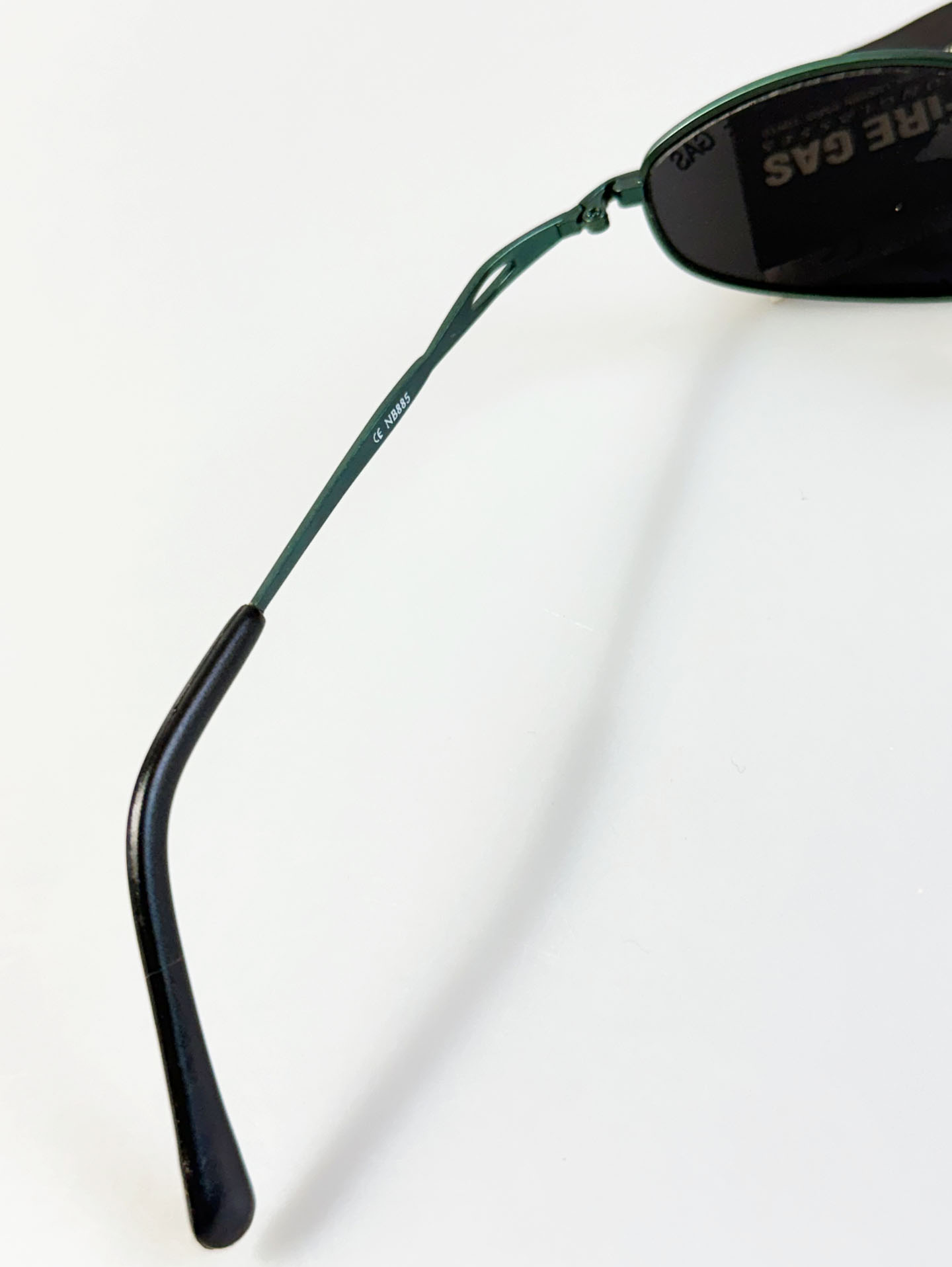 90's FIRE GAS Green Slim Oval Metal Sunglasses