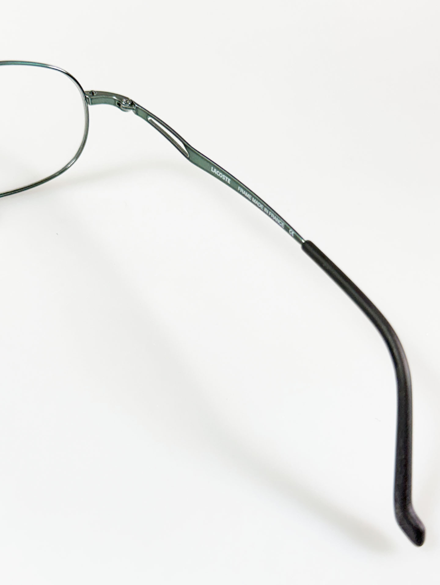 LACOSTE Slim Oval Deep Green Metal Frame Glasses