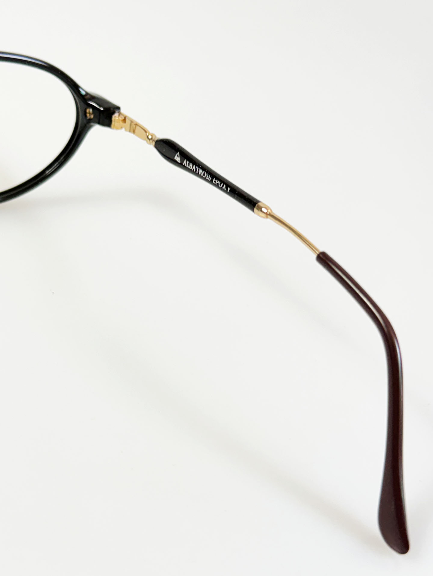 90's ALBATROSS Black Boeing Combination Horn-Rim Frame Glasses