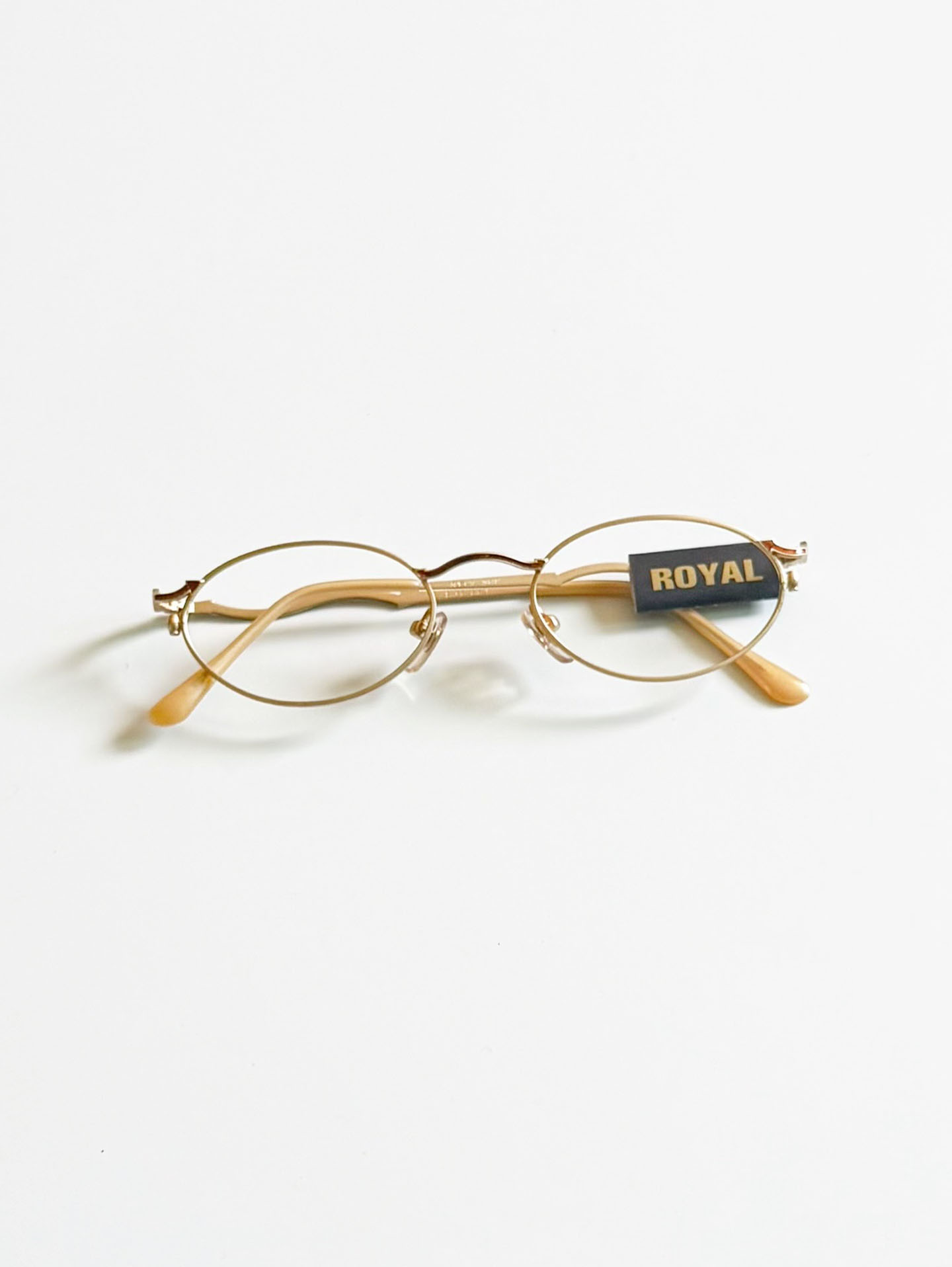 90’s ROYAL Gold Slim Oval Metal Glasses