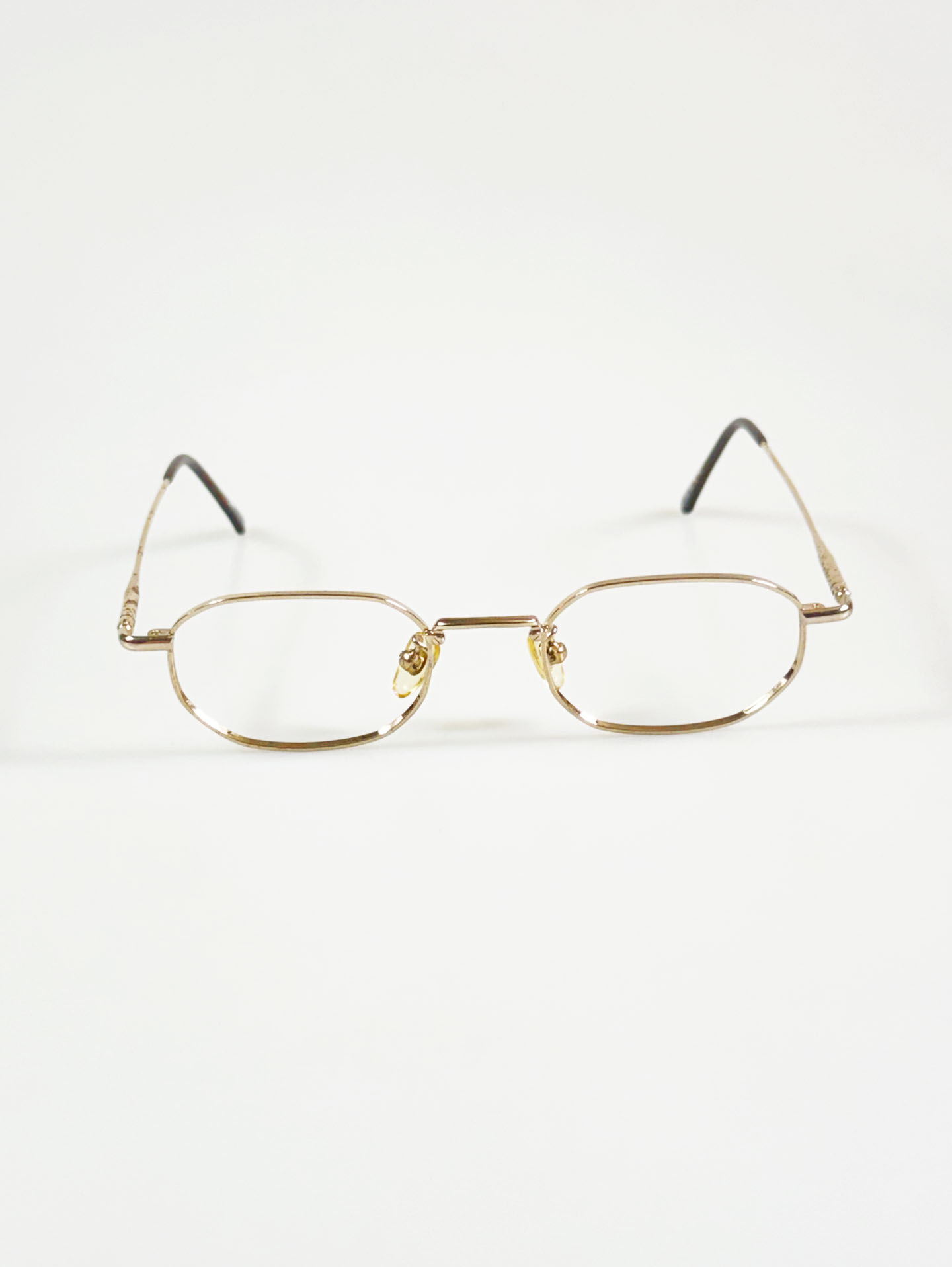 90's ENC Gold Slim Square Metal Glasses