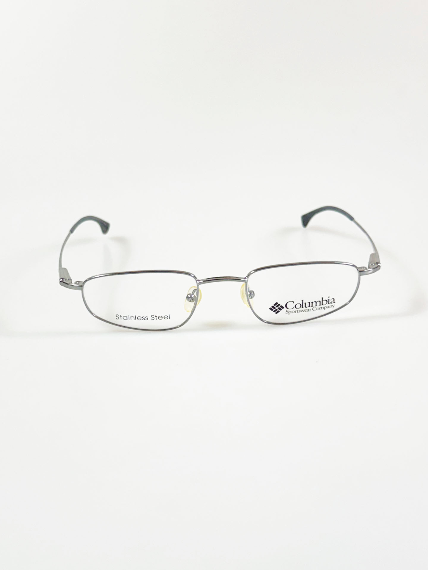 Columbia Silver Slim Square Metal Frame Glasses
