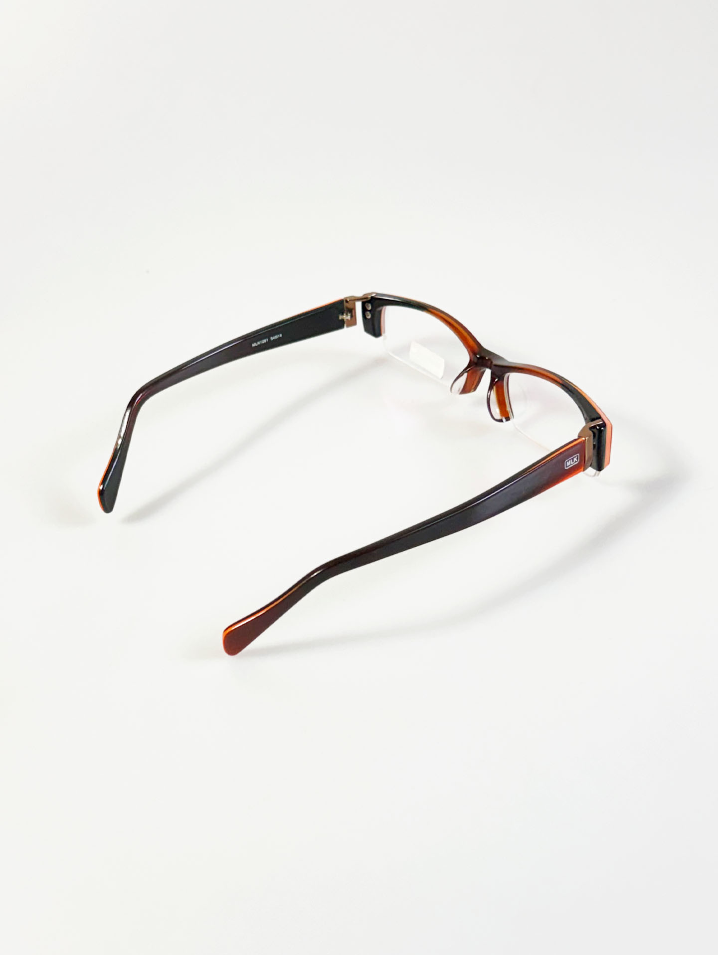 90's Michiko London Half-Rim Square Acetate Glasses