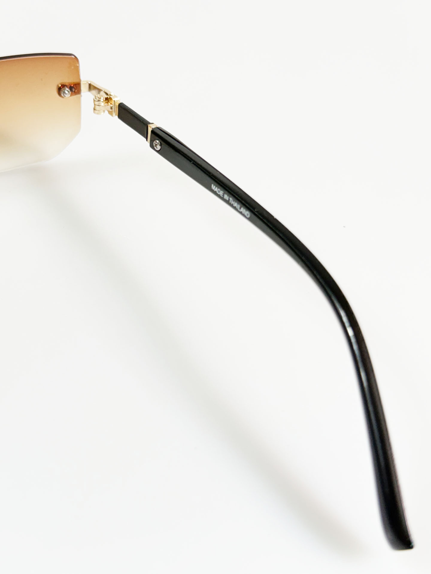Gold Rimless Square Gradient Tint Sunglasses
