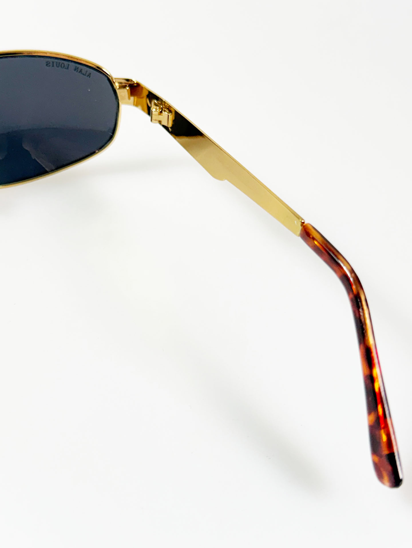 Gold Slim Square Metal Frame Sunglasses