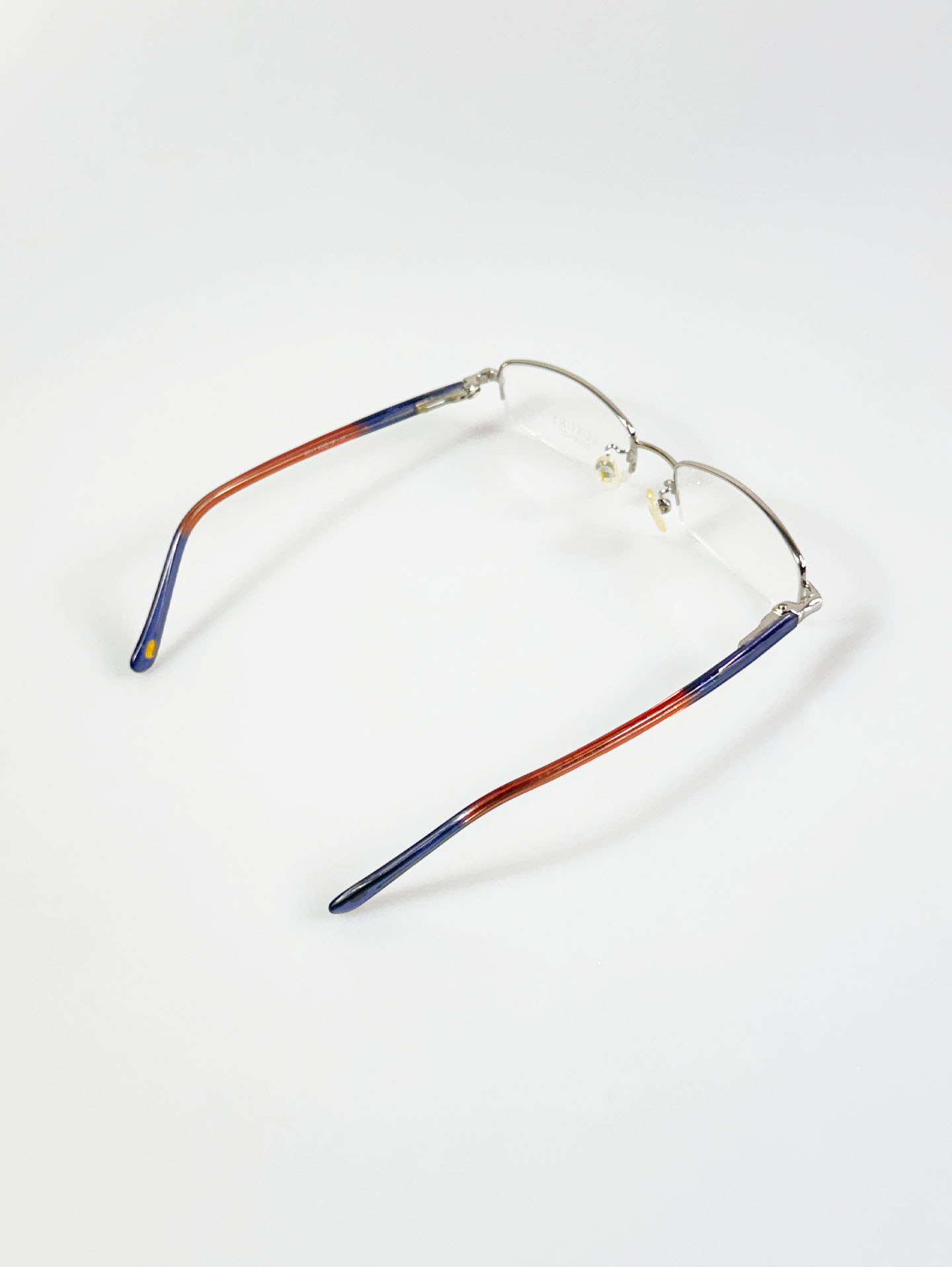 LUXURY Eyewear Silver Half-Rim Metal Glasses