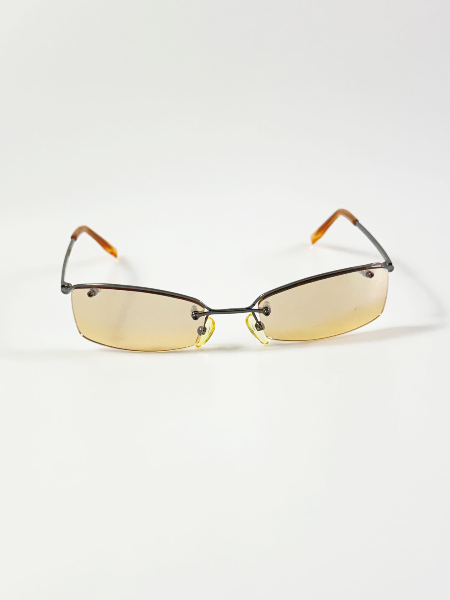 CAPRIO Gunmetal Rimless Square Tint Sunglasses
