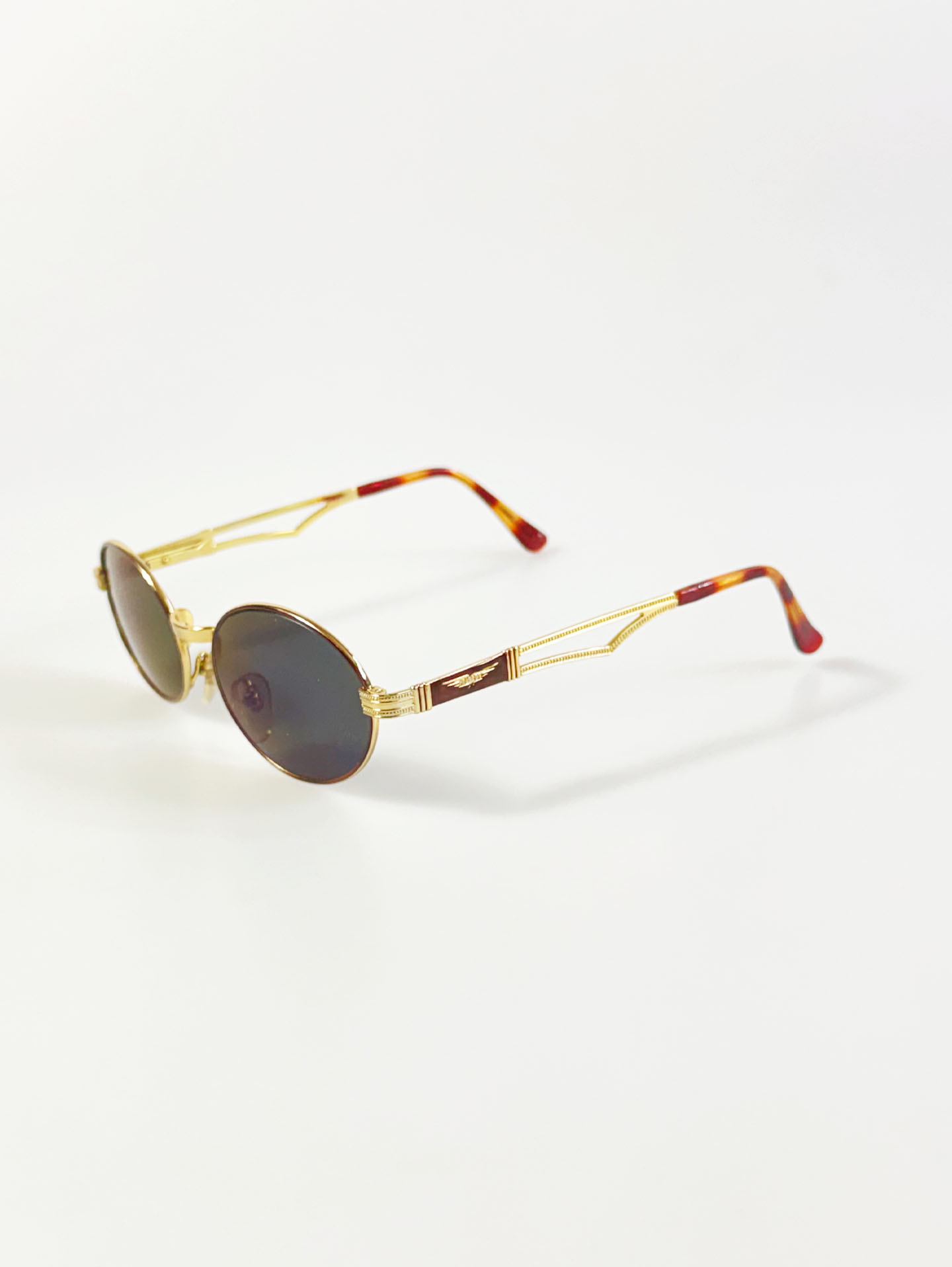 90's HARLEY Gold Oval Metal Frame Sunglasses