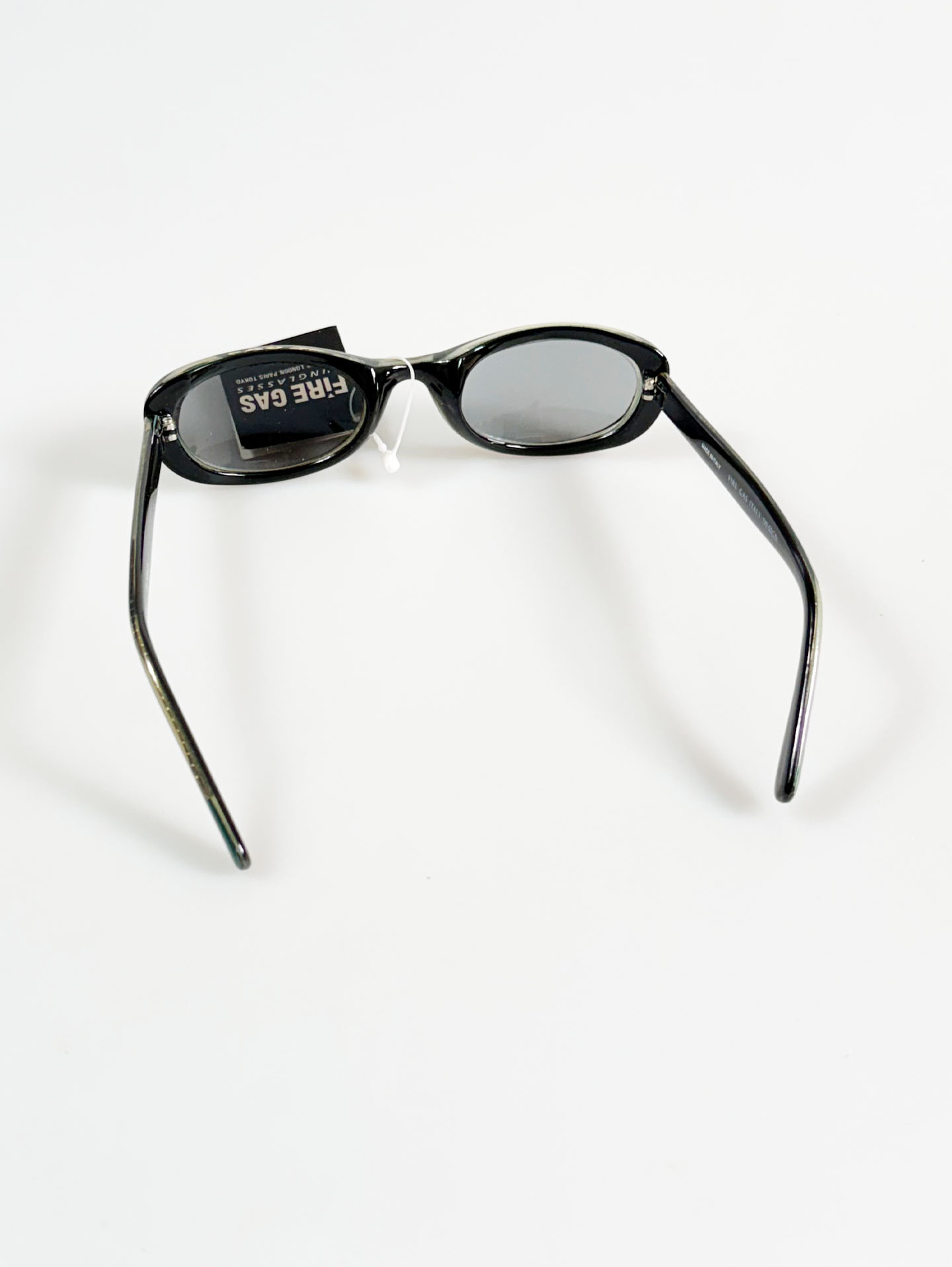 90's FIRE GAS Teal Bold Oval Sunglasses