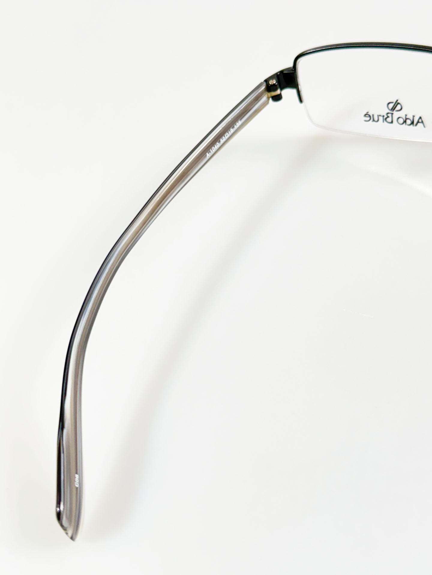 Aldo Brue Black Half-Rim Square Metal Glasses